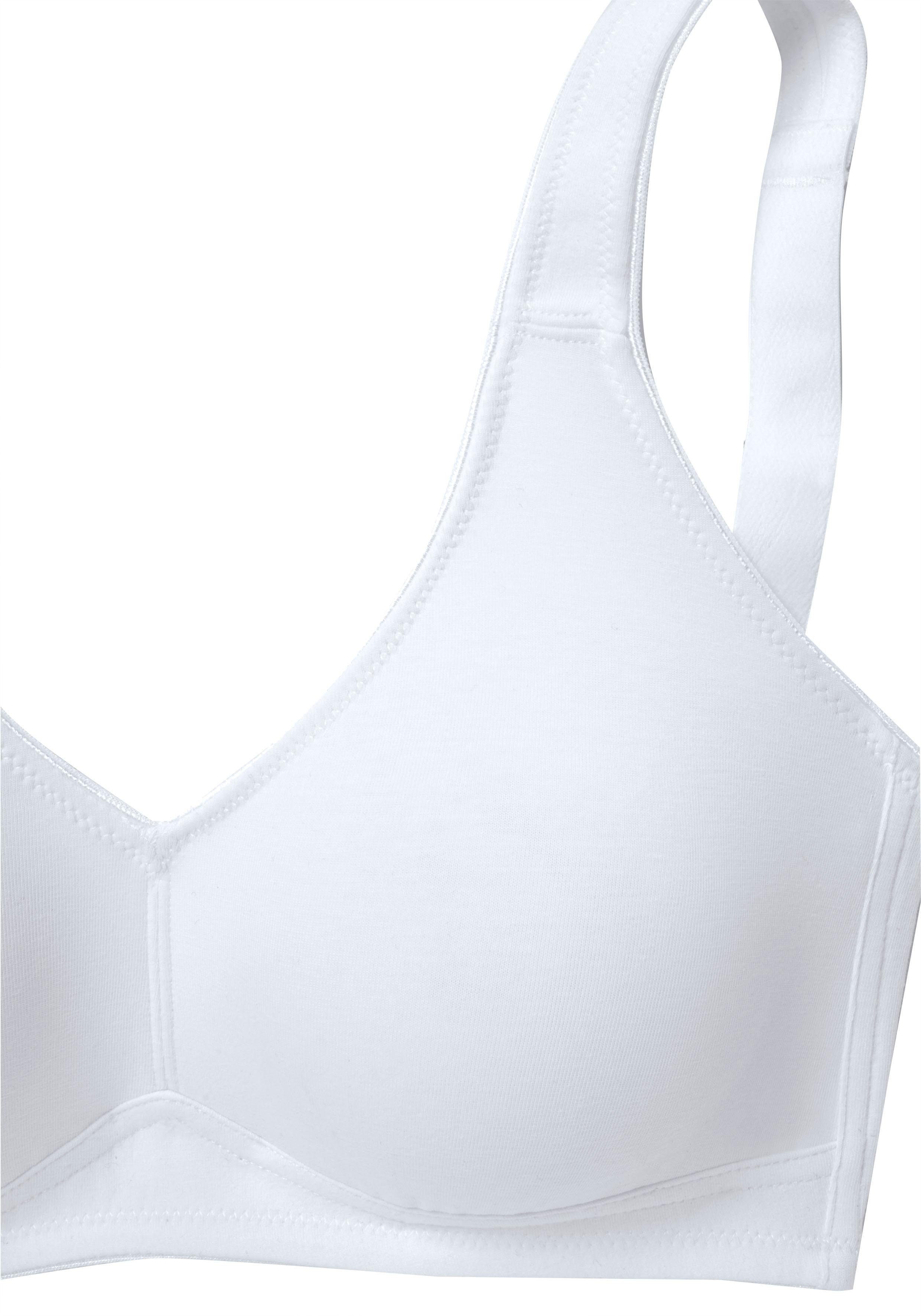 ohne Baumwolle, petite Stück) Basic Dessous aus fleur weicher Soft-BH Bügel, 2xweiß (Packung, 2