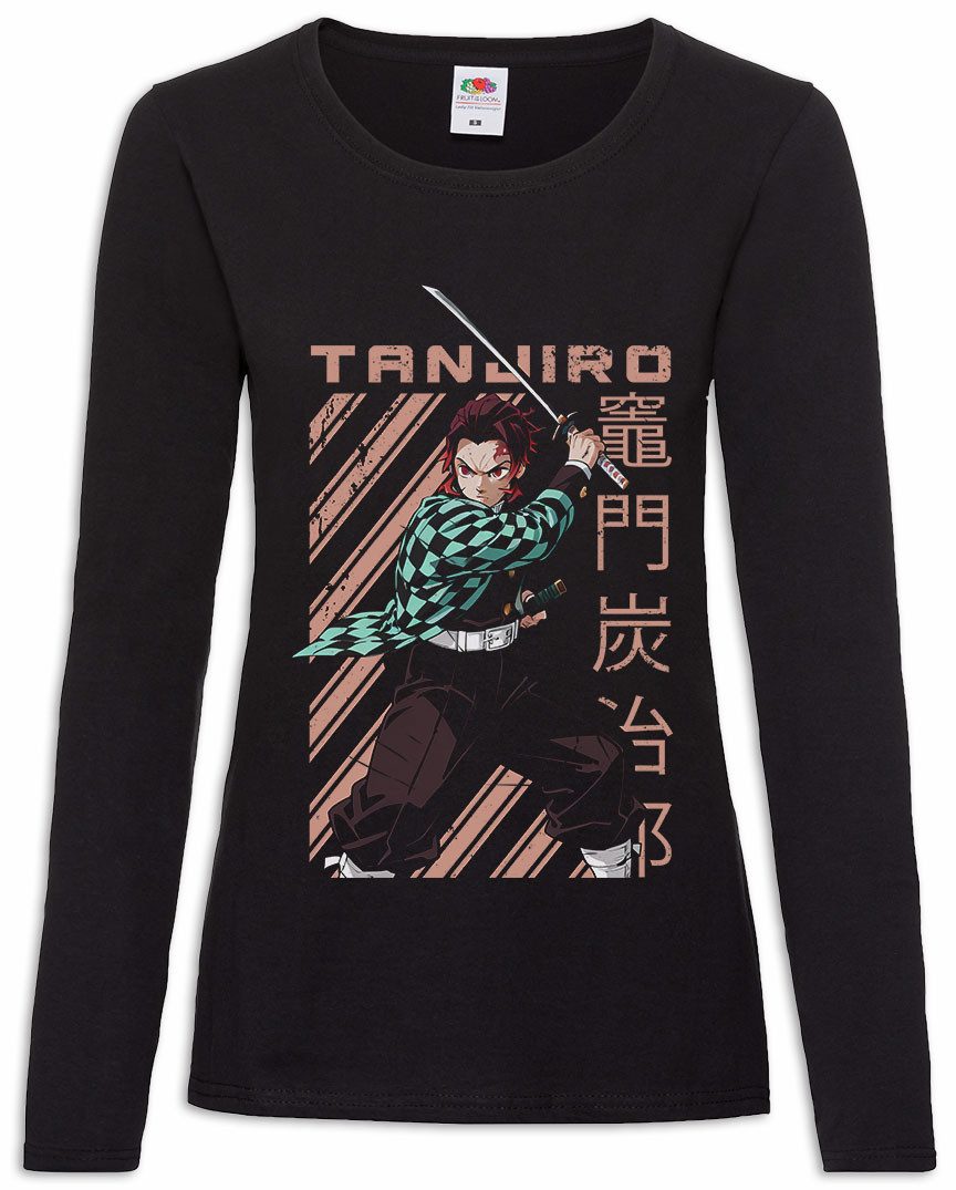 Langarmshirt Tanjiro Katana Damen Langarmshirt Demon Kamado Nezuko Anime Slayer