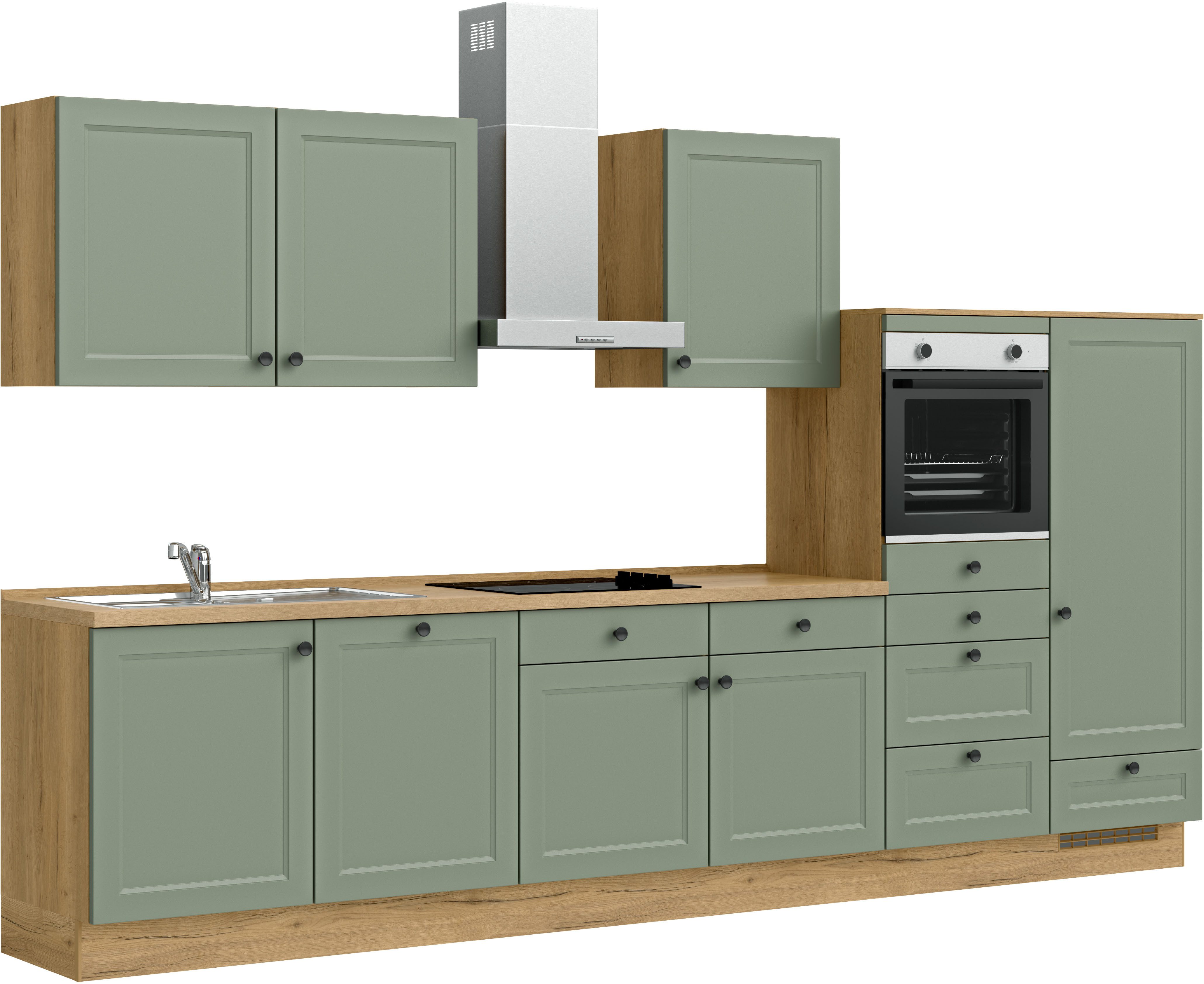 nobilia® Кухниzeile "Cascada I", vormontiert, Ausrichtung wählbar, Breite 360 cm, wahlw. mit E-Geräten