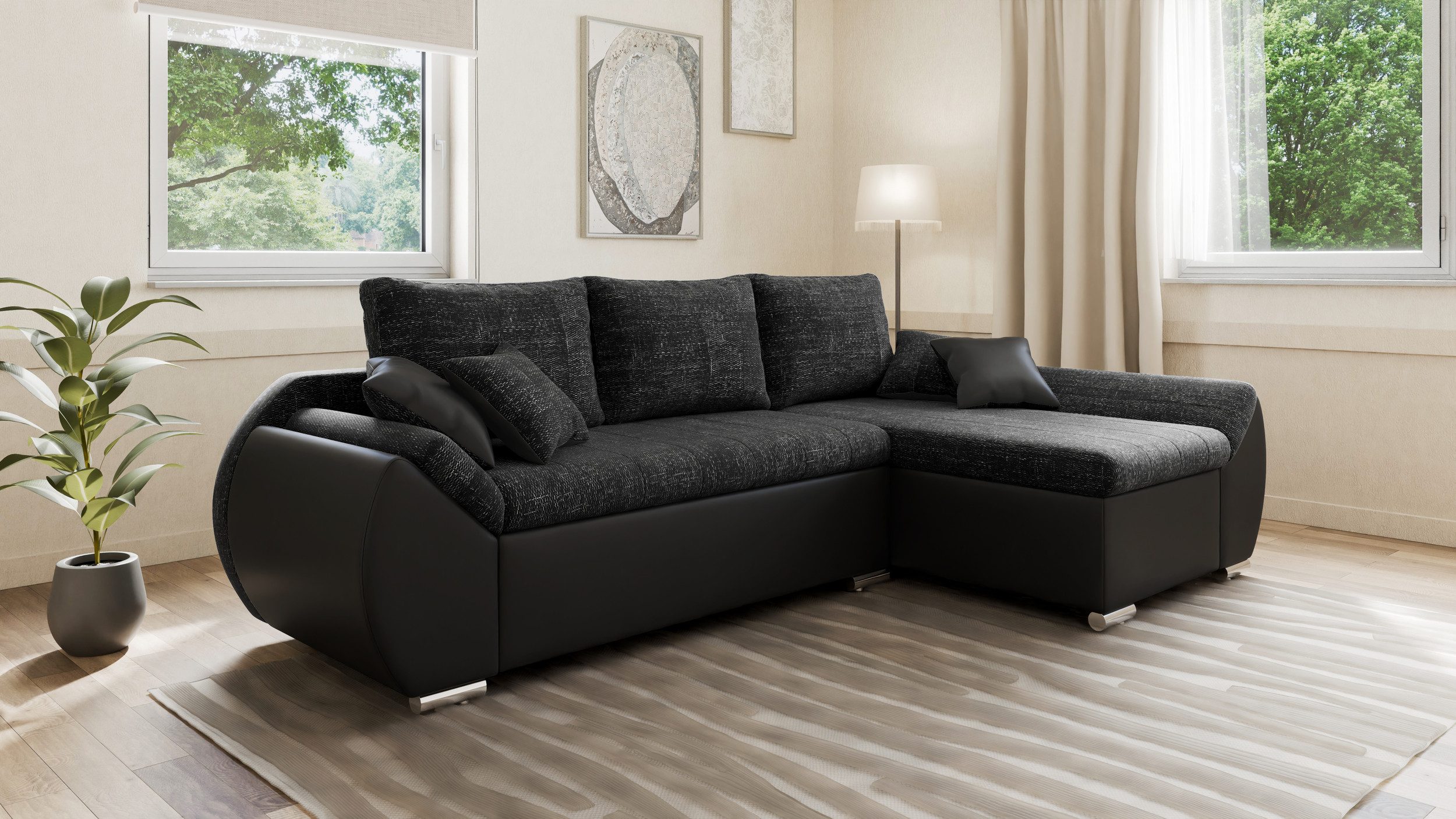 MOEBLO Ecksofa ALEX, (BxHxT): 275 × günstig online kaufen
