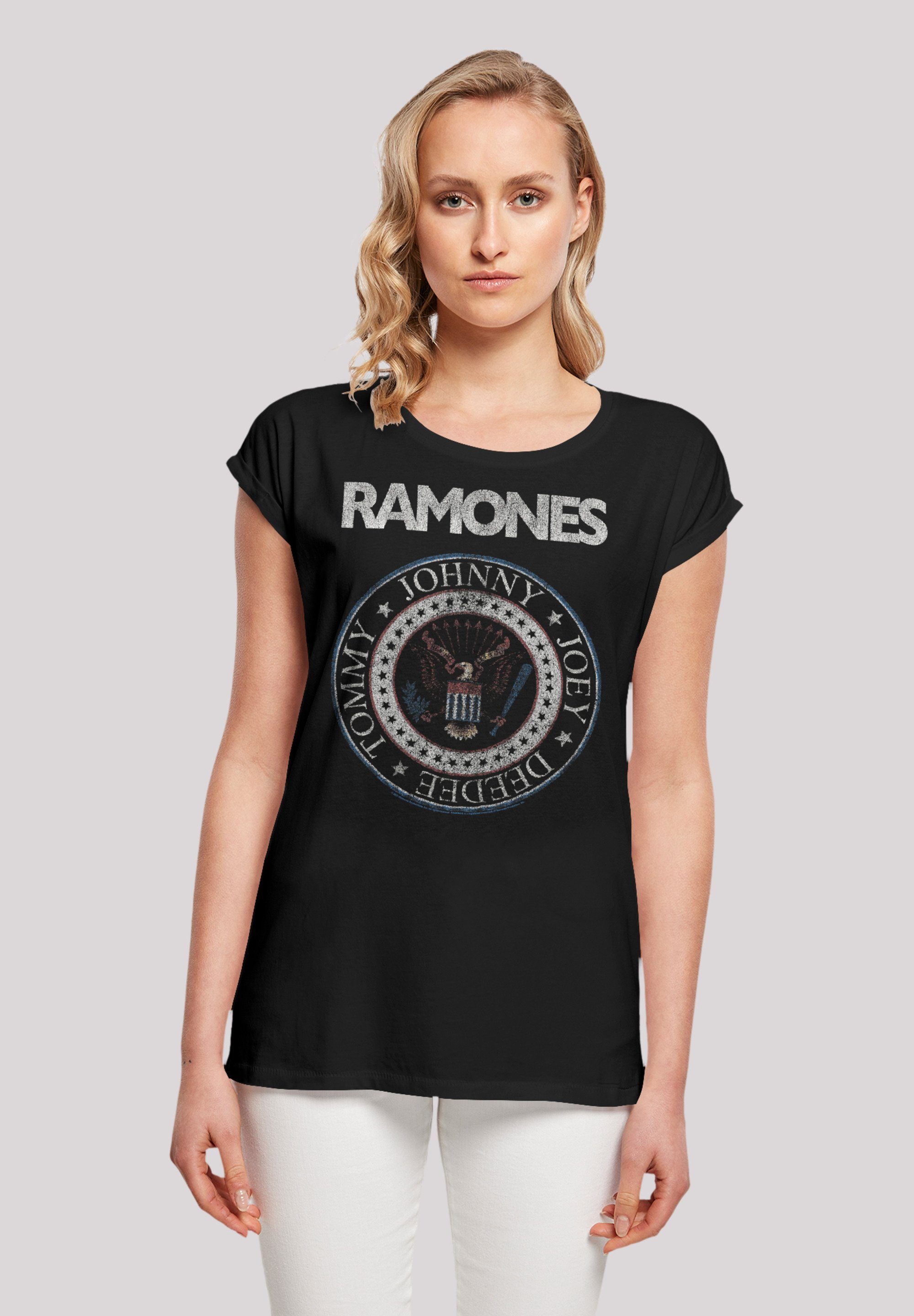 Qualität, F4NT4STIC Red Rock Band White Ramones Rock-Musik Seal Premium T-Shirt Band, And Musik