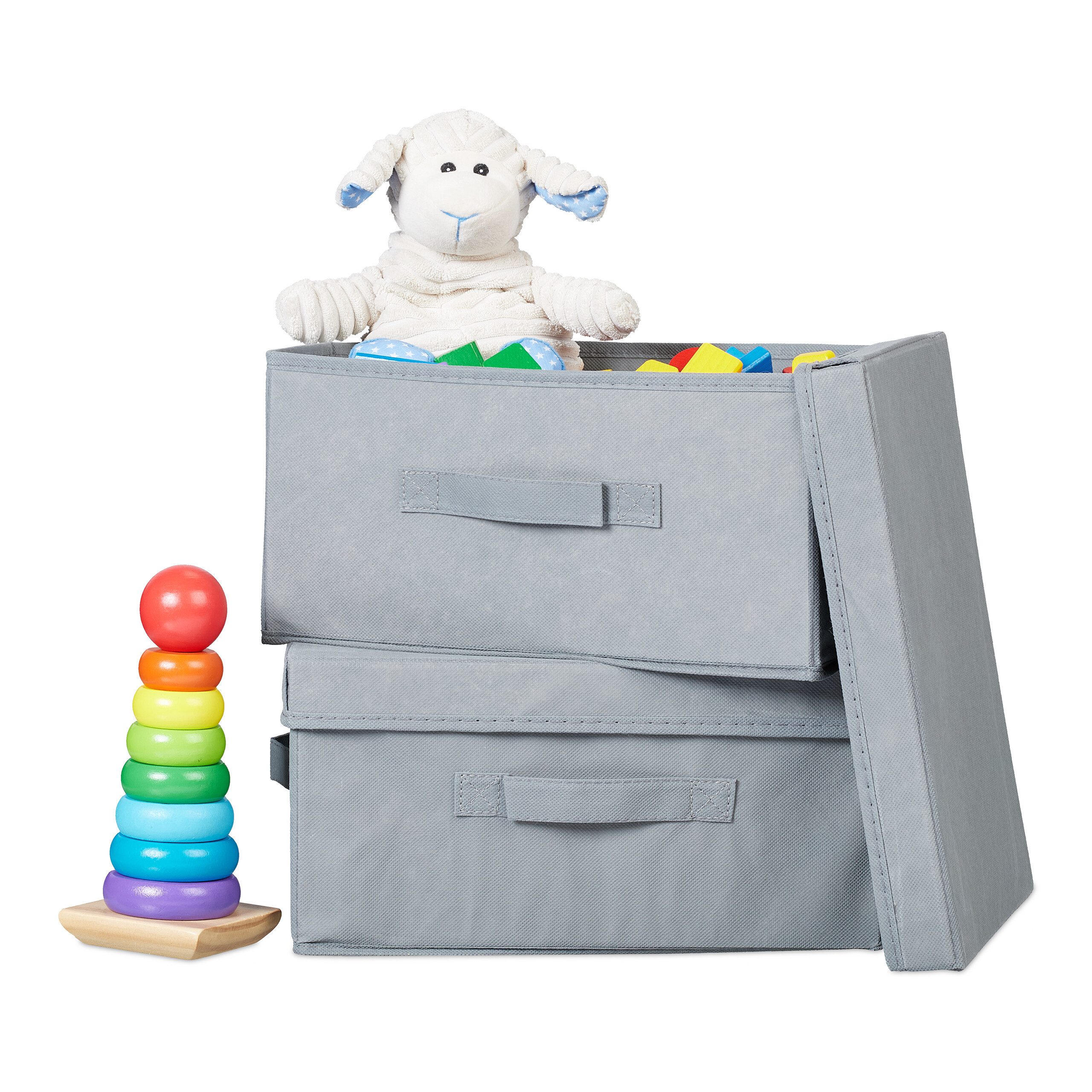 relaxdays Aufbewahrungskorb Aufbewahrungsbox Vliesstoff 2er Set günstig online kaufen