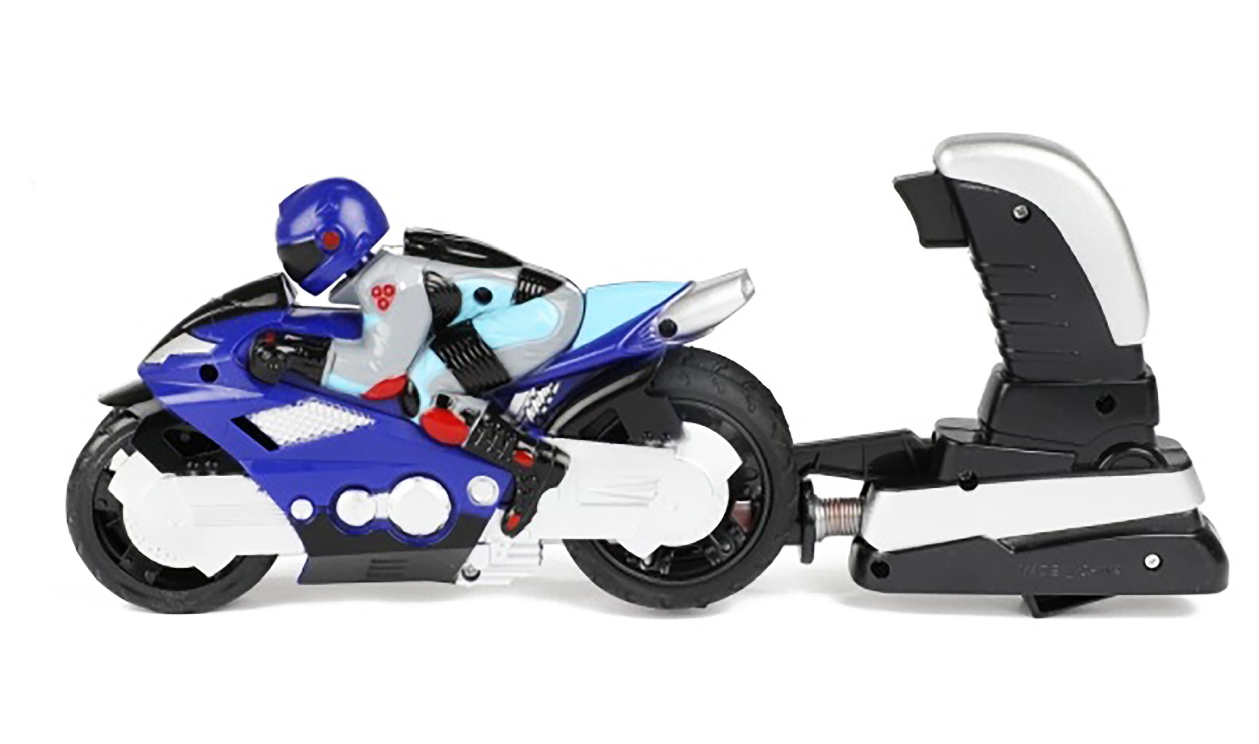 Toi-Toys Spielzeug-Motorrad SPIELZEUGMOTORRAD mit Fahrer und Abschuss bis zu 10 Meter 50 (Blau), Turbo Racers Shooter Spielzeug Motorrad Rennmotorrad