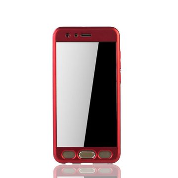 König Design Handyhülle Huawei Honor 9, Huawei Honor 9 Handyhülle 360 Grad Schutz Full Cover Rot