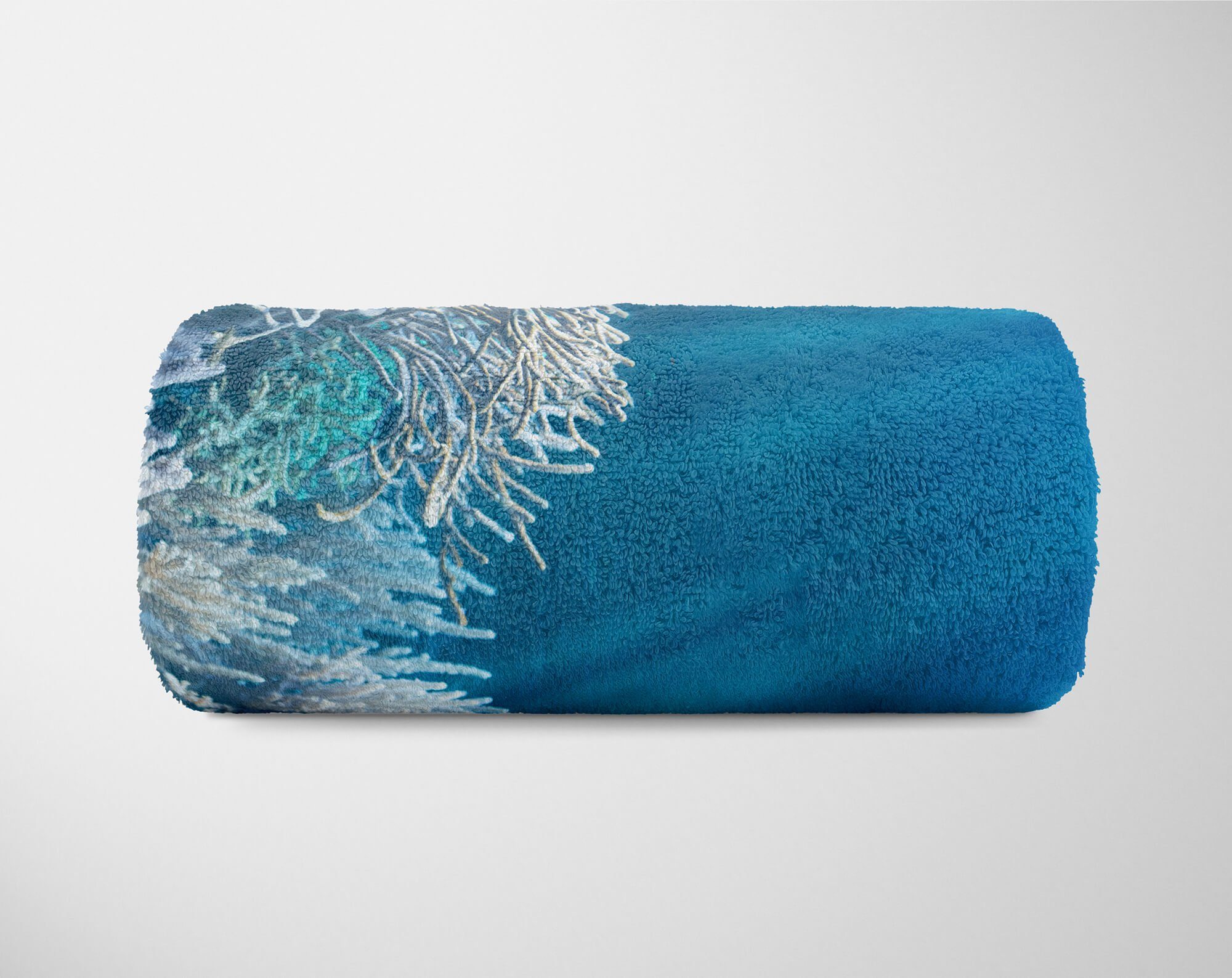 Sonne, Kuscheldecke Handtücher Wasser Baumwolle-Polyester-Mix Handtuch mit Fotomotiv (1-St), unter Sinus Strandhandtuch Art Handtuch Saunatuch