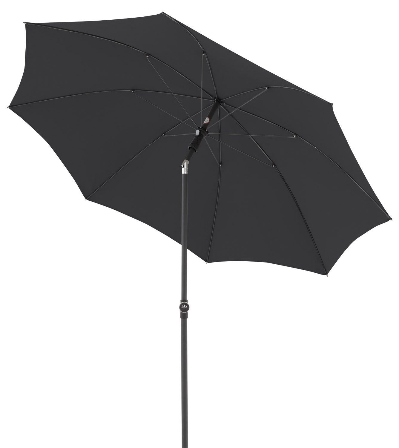 doppler® Sonnenschirm ACTIVE, Schwarz, Ø 210 cm, Stahl, höhenverstellbar, Polyesterschirm