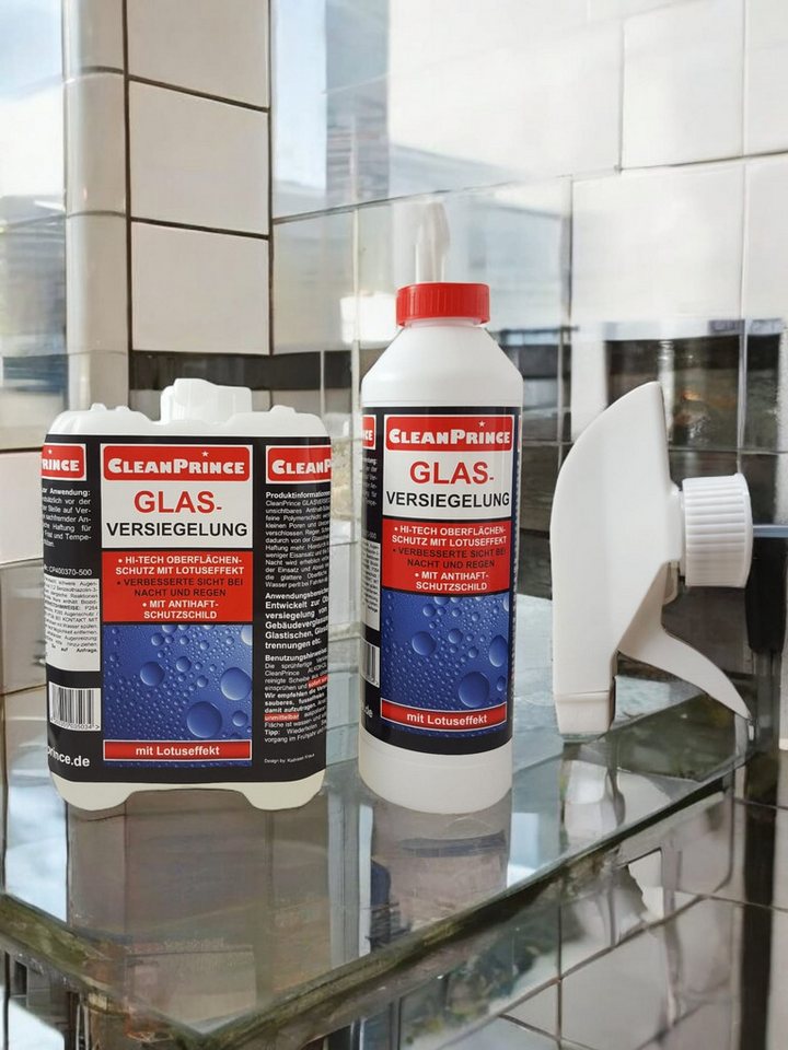CleanPrince Glas-Versiegelung mit Lotuseffekt Scheibenversiegelung, Made in Germany
