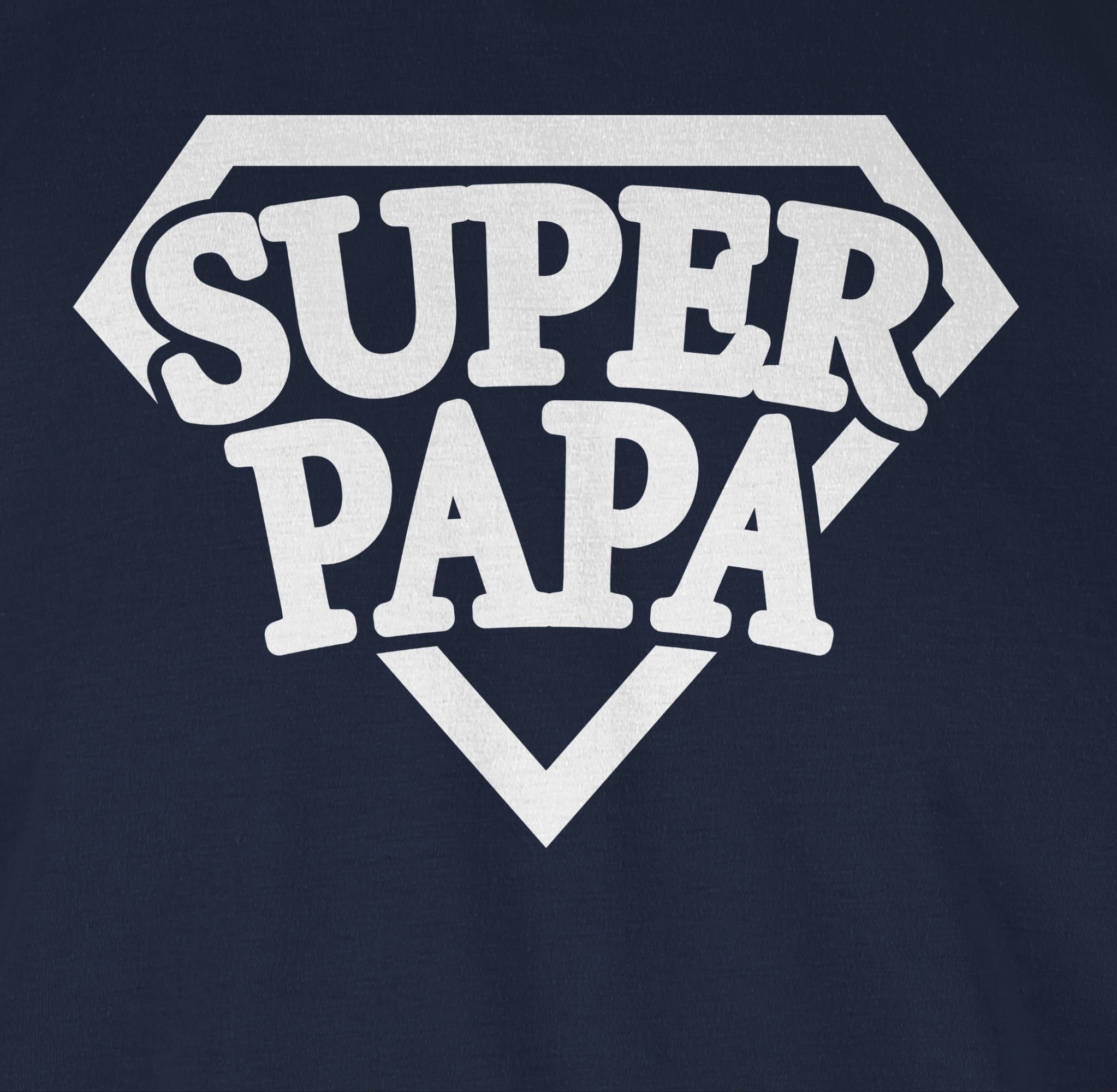 Papa Superheld Papa Shirtracer Vatertag Geschenk für T-Shirt - Super 2 Navy Blau