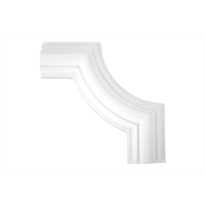 Grand Decor Stuckleiste CR727B Wand- und Deckenumrandung aus PU - Segment als Ergänzung zur Flachleiste hart & stoßfest weiß - Spiegelrahmen