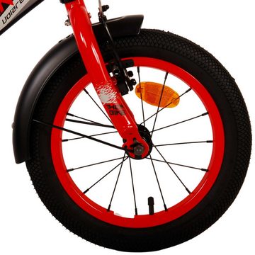 Volare Kinderfahrrad Kinderfahrrad Thombike für Jungen 14 Zoll Kinderrad in Schwarz Rot