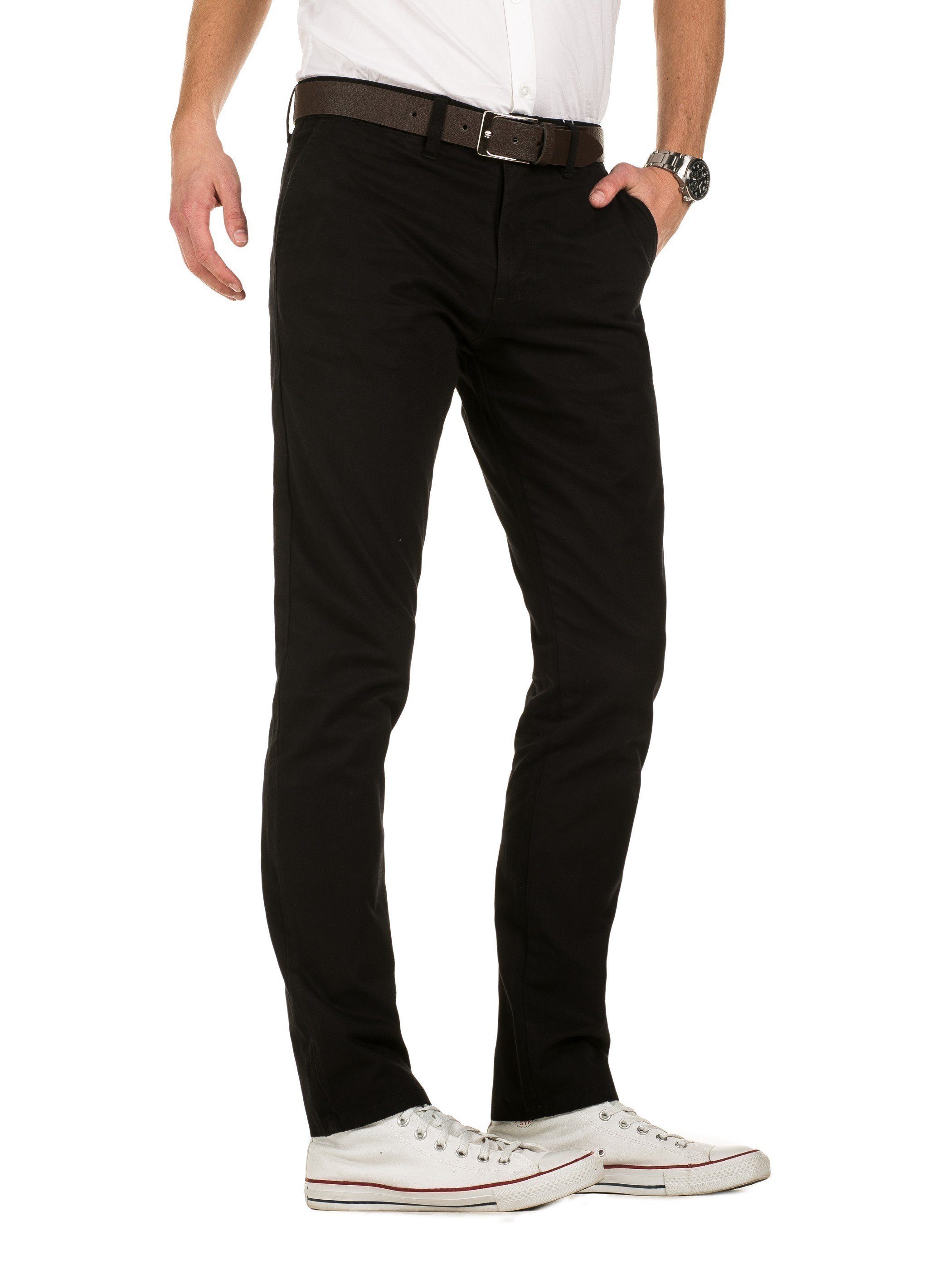 Yazubi Chinohose Kyle Chino-Hose mit Gürtel