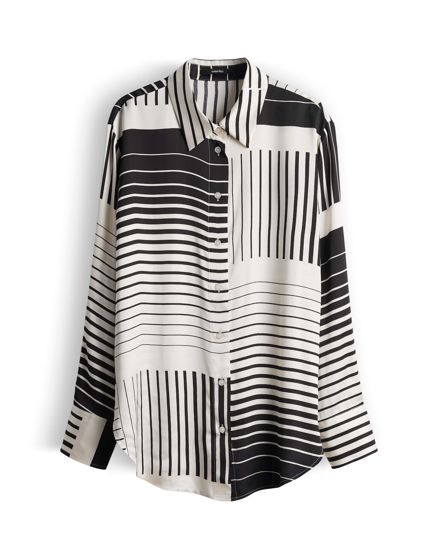 someday Langarmbluse ZANUARY Loose aus nachhaltigem Viskose Twill gerader S günstig online kaufen