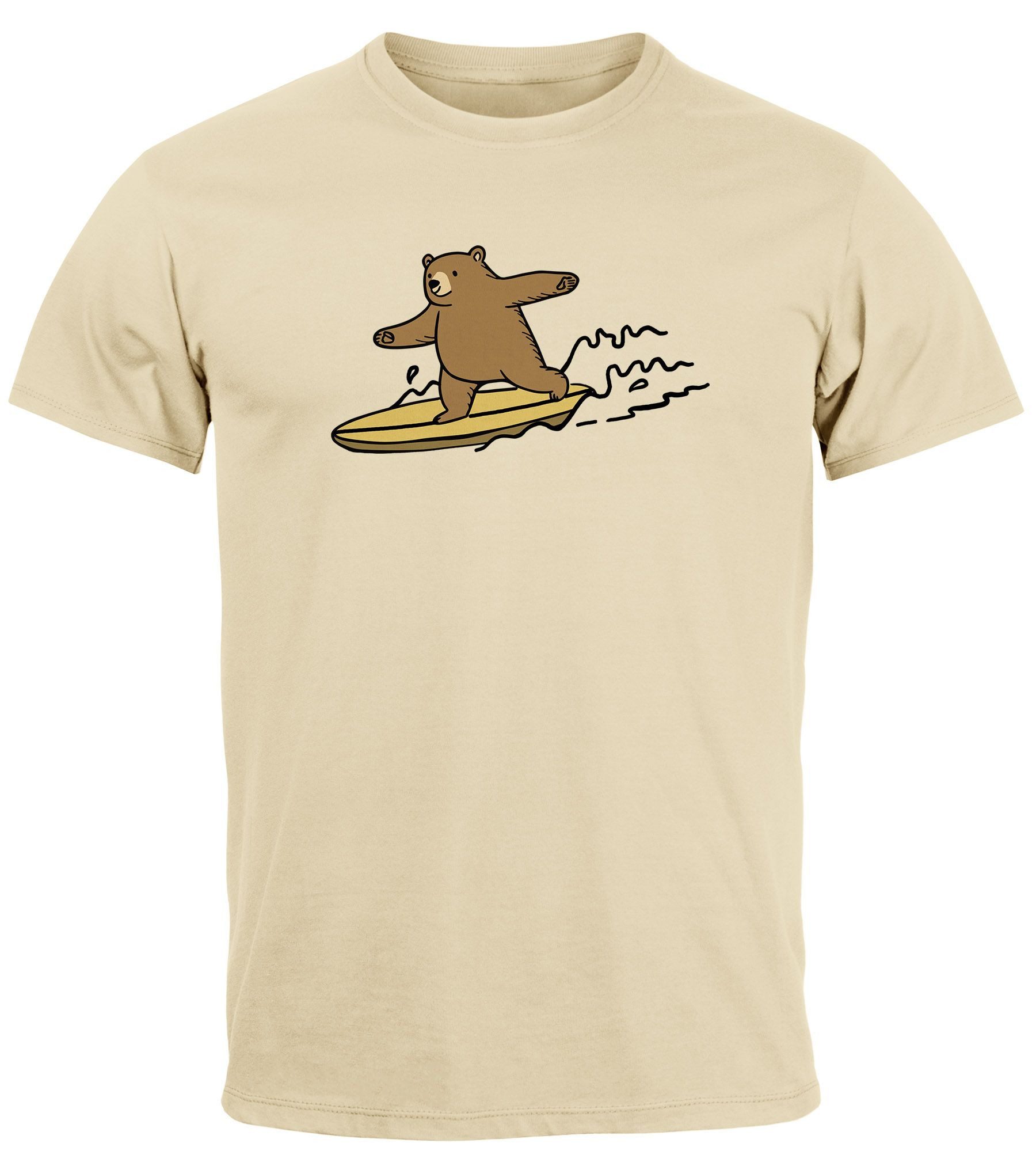 Neverless Print-Shirt Herren T-Shirt Bär Print günstig online kaufen