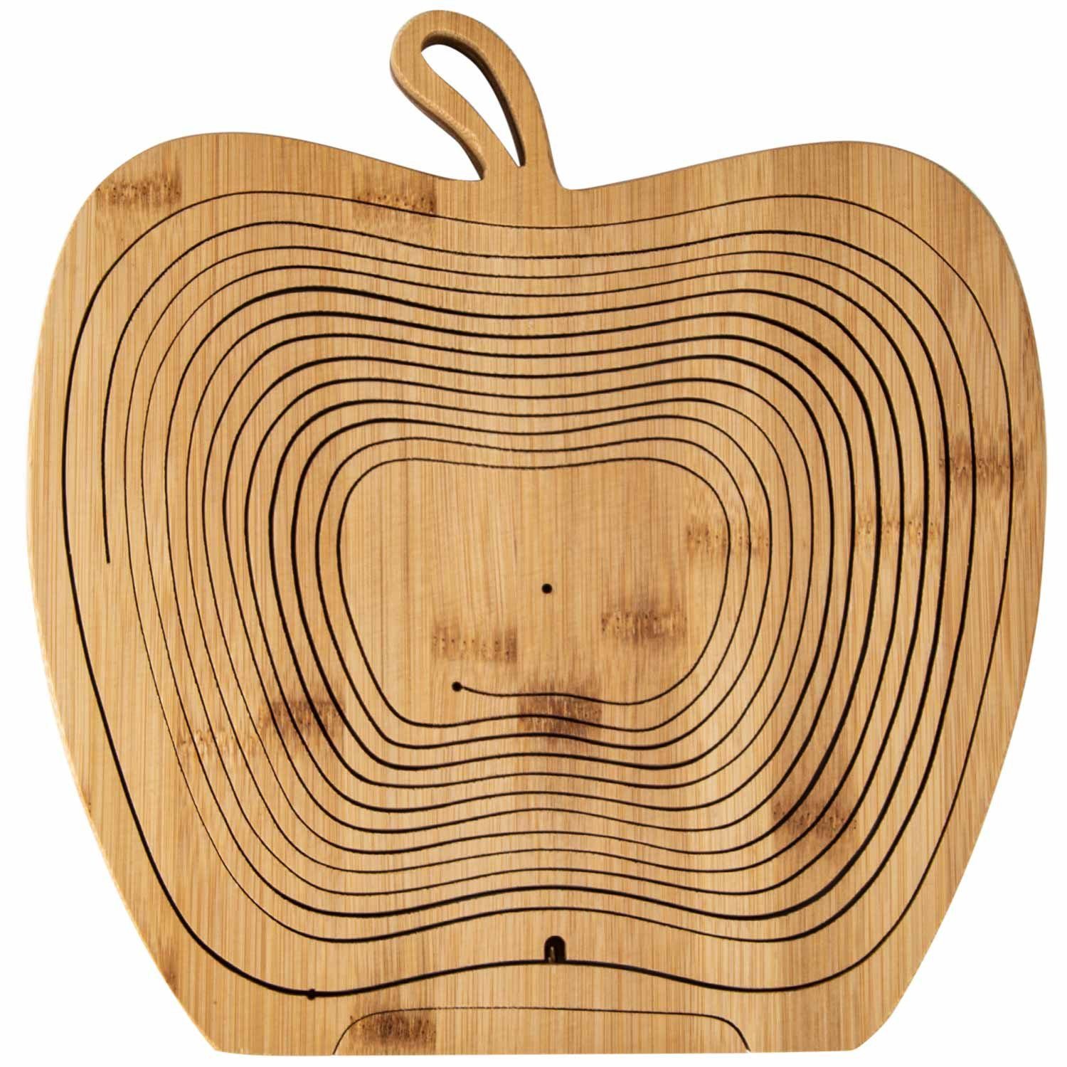 Dimono Obstschale DIMONO Obstkorb Apfelform – Obstschale faltbar Bambus, Bambus, (Faltkorb), Gemüseschale & Topfuntersetzer