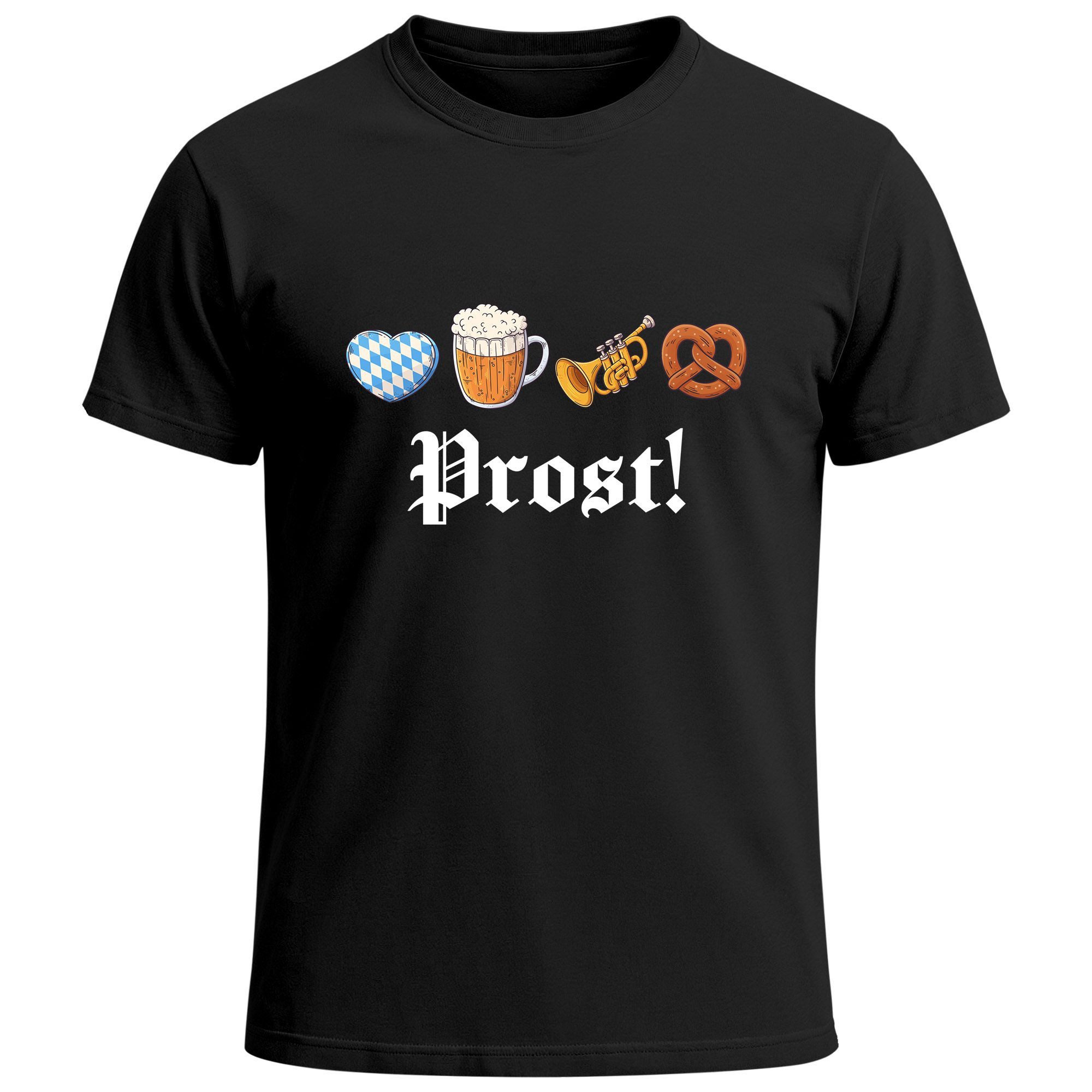 MoonWorks Print-Shirt Herren T-Shirt für das Oktoberfest Prost Bier, Brezel & Bayern mit Print