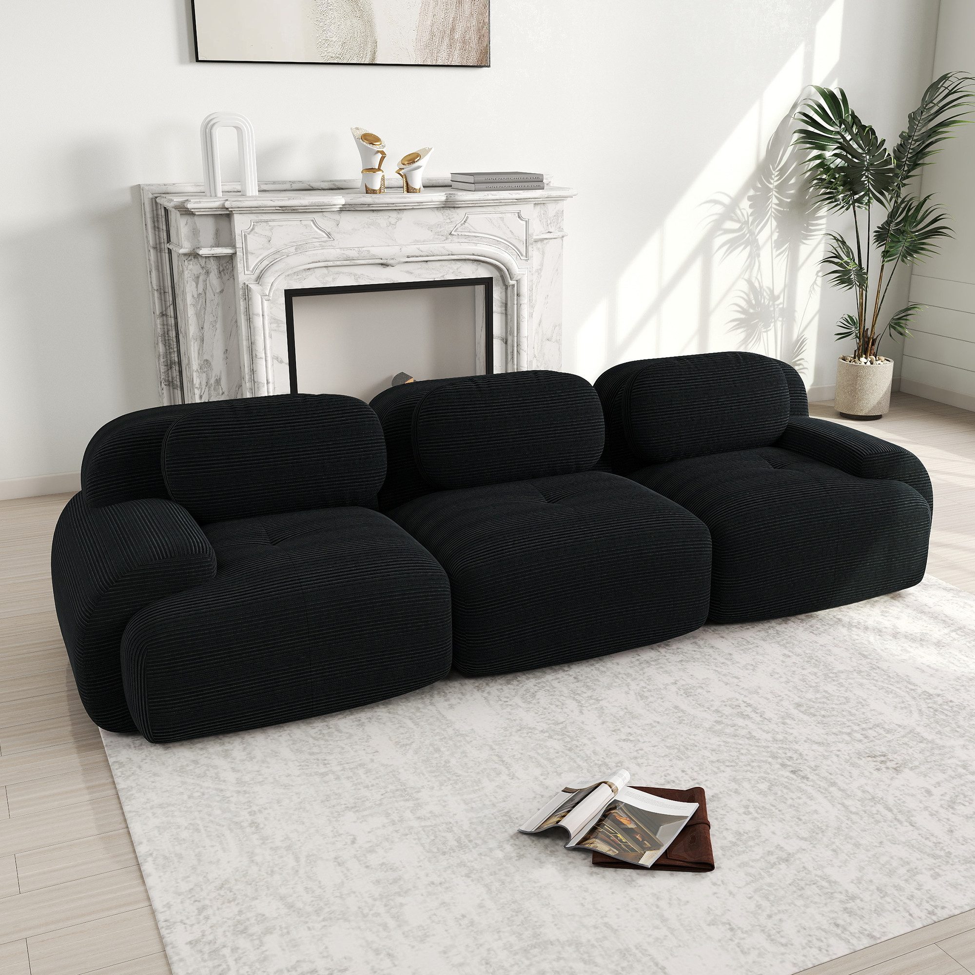 Odikalo 3-Sitzer modular kombinierbar Polstersofa Chaiselongue, 3-Sitzer-So günstig online kaufen