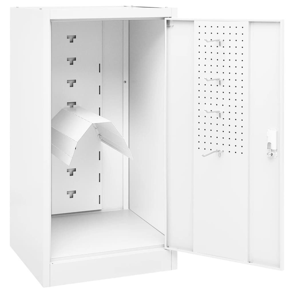 furnicato Stauraumschrank Sattelschrank Weiß 53 x 53 x 105 cm mit abschließbarer Tür (1-St) Sattelkammer-Schrank mit höhenverstellbarem Halter und 4 Haken