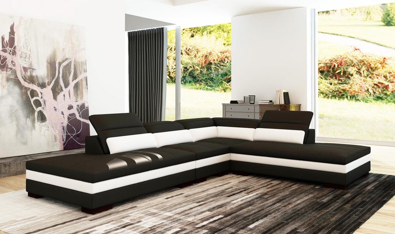 Ecksofa Europa Eck in Couch Modern JVmoebel Wohnlandschaft Design Ledersofa Made Sofa 5127B,