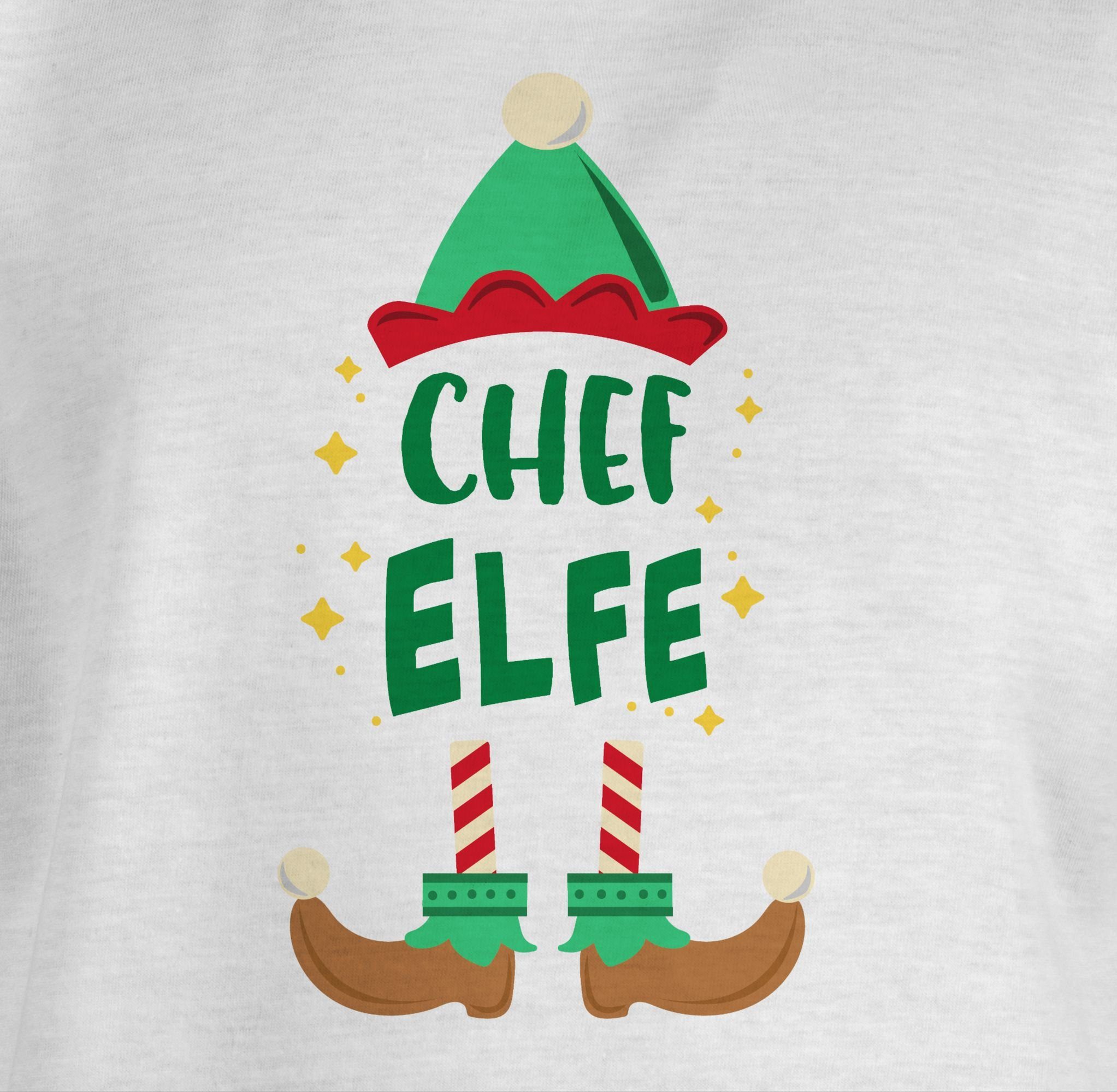 Shirtracer T-Shirt Weihnachten Chef Elfe Kleidung Weihnachten Kinder Weiß 3