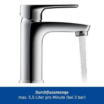 Duravit Waschtischarmatur B.1 Waschtischmischer, Größe S mit AquaControl und AirPlus, Ausladung 10,1 cm, Chrom