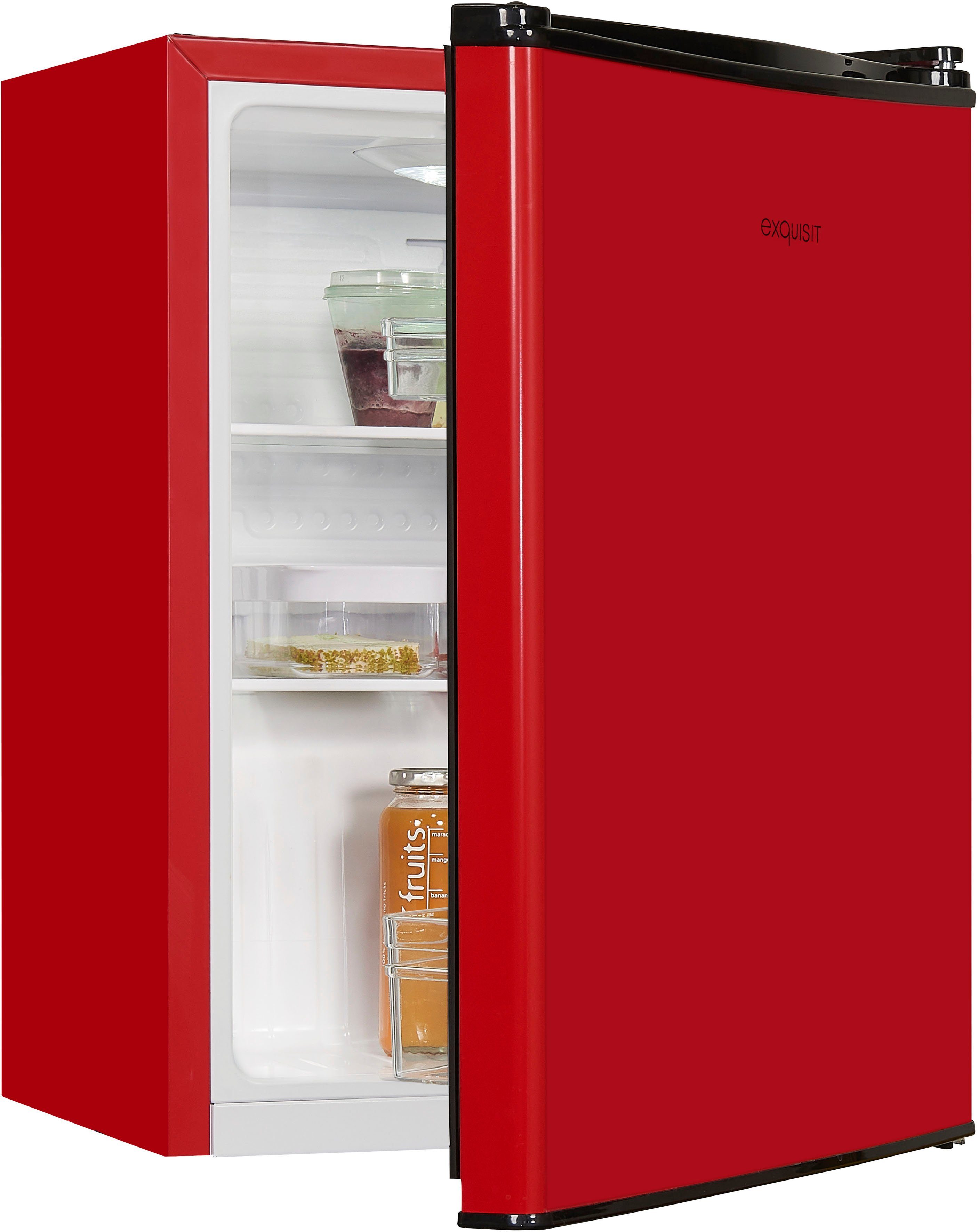 exquisit Kühlschrank KB60-V-090E rot, 62 cm hoch, 45 cm breit | Kühlschränke