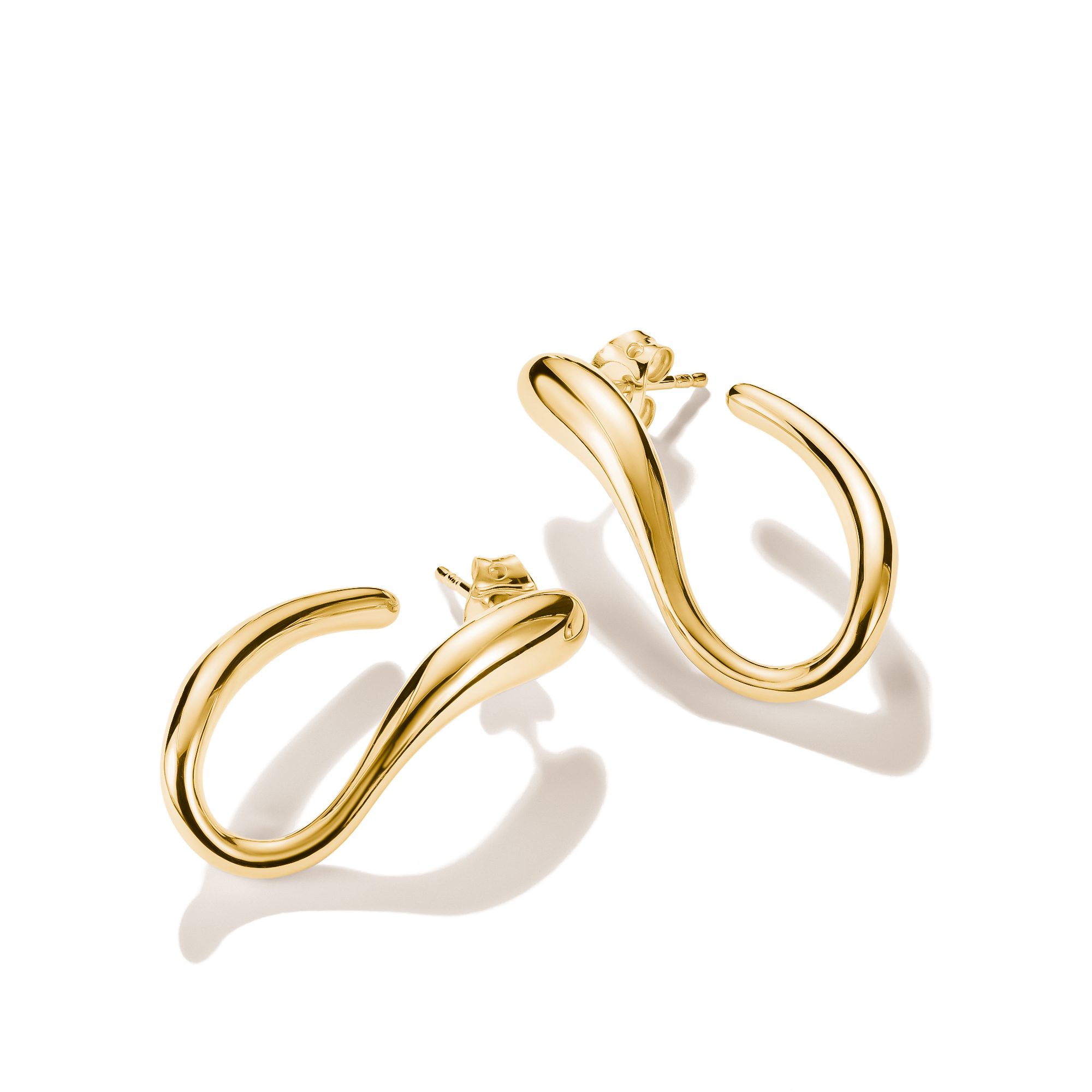 THOMAS SABO Paar Creolen Geschwungene Creolen gelbgoldfarben