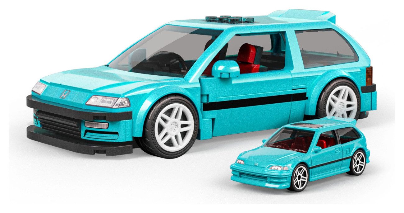Mattel® Modellauto Hot Wheels Speed Series Mattel Brick Shop Bauset 1/32 Custom ’90 Honda