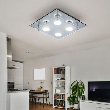 Globo LED Deckenleuchte, LED-Leuchtmittel fest verbaut, Warmweiß, Deckenleuchte Lampe Schlafzimmerleuchte Glaslampe Wohnzimmer
