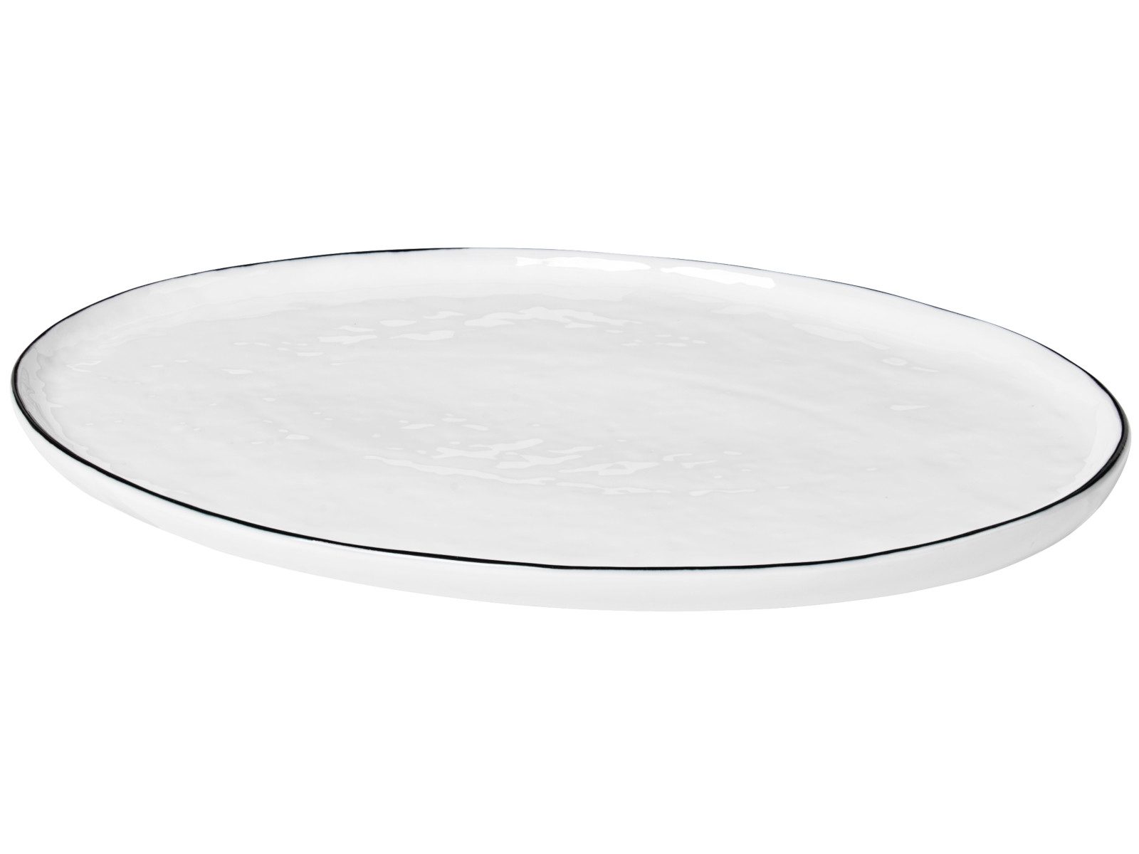 Broste Copenhagen Servierplatte SALT Platte oval 20 x 30 cm, Porzellan, (Platten), Salt Platte oval