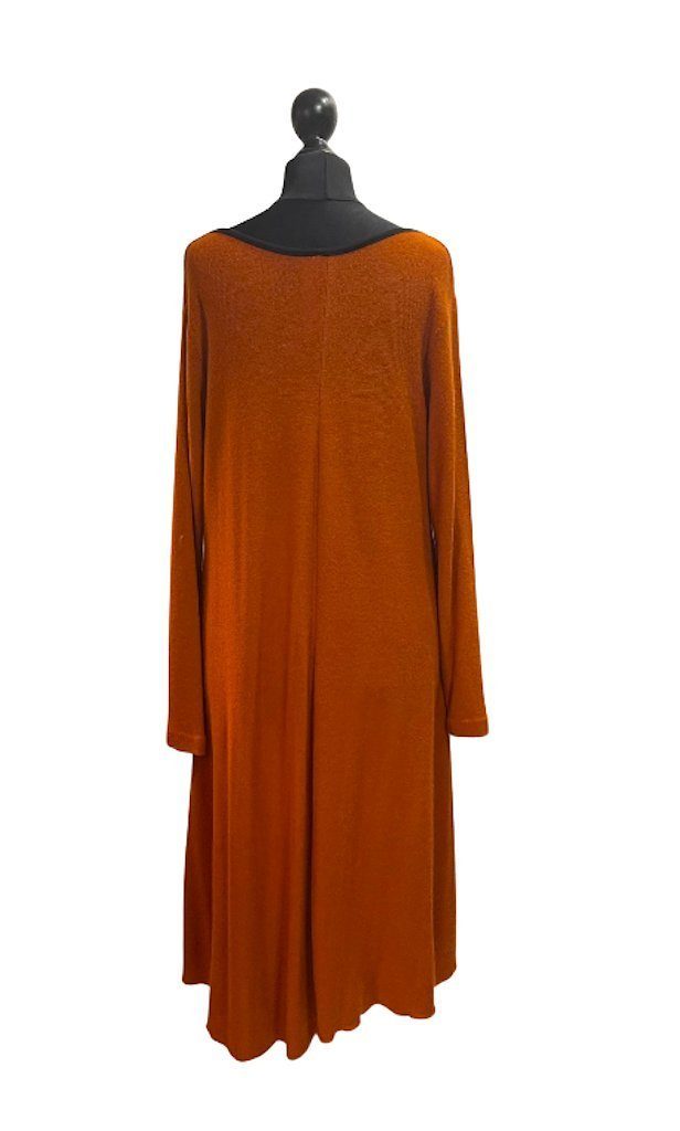 Strickkleid Wolle Tunika Lana Wollkleid A-Linien-Kleid BZNA Orange