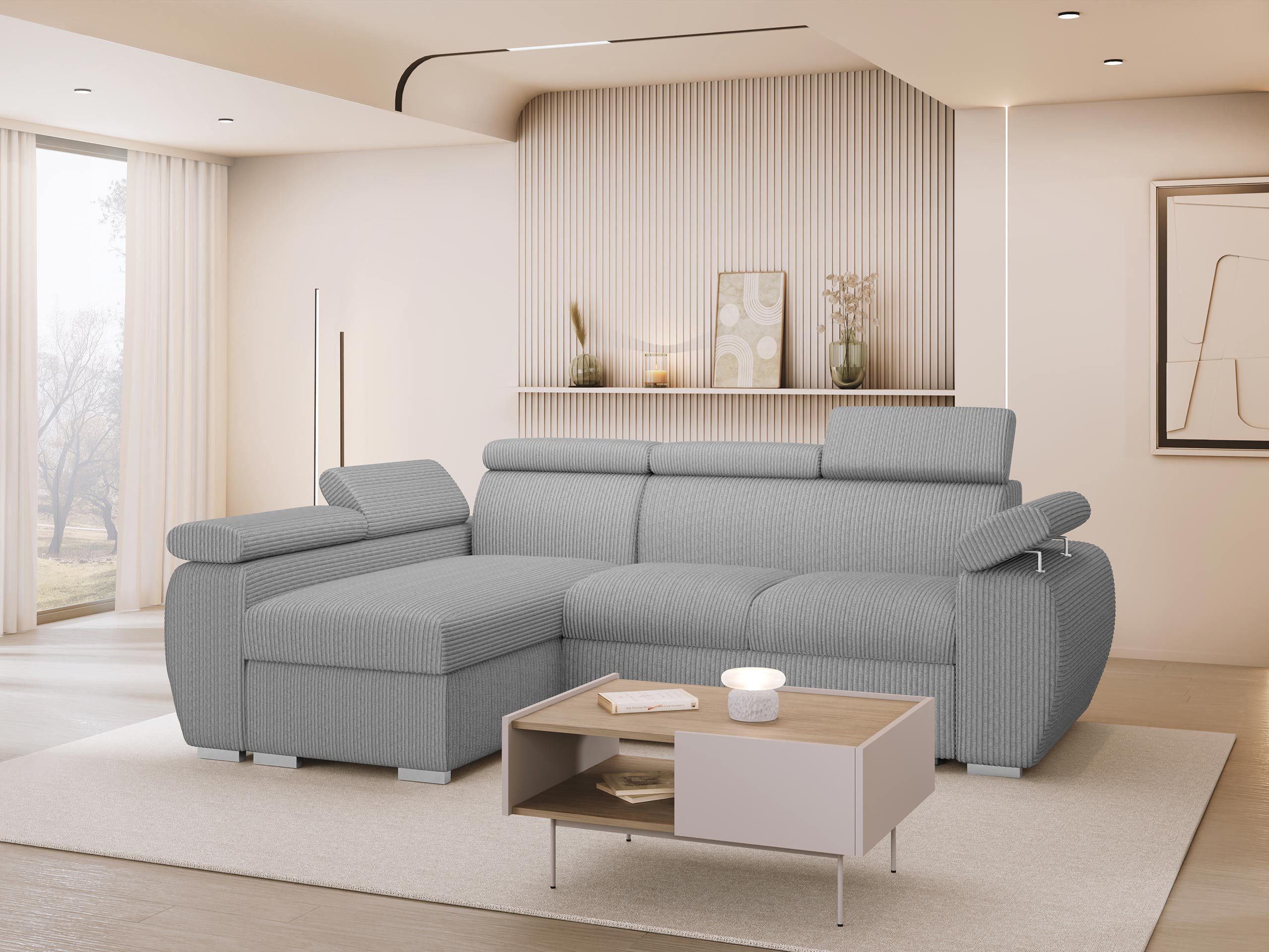 MIRJAN24 Ecksofa Boston Mini Premium Cord 2RLC, mit Bettkasten und Schlaffu günstig online kaufen