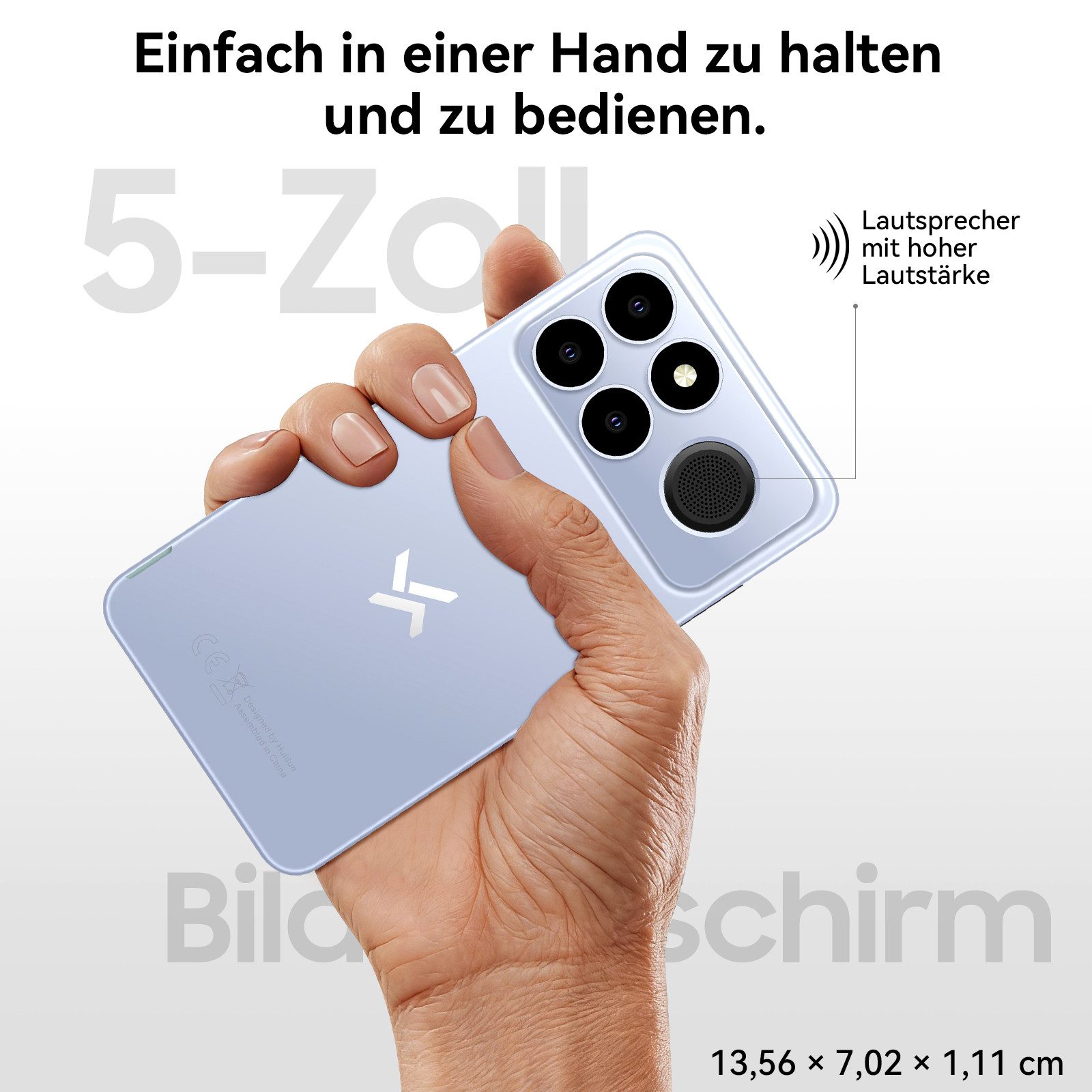 blackview NOTE 10 Kleinhandy Ohne Vertrag 5 Zoll, 9GB+32GB, Face ID Smartphone (5 Zoll, 32 GB Speicherplatz, 4G Dual SIM, Face ID, Bluetooth, Augenschutz, Für Senioren und Kinder)