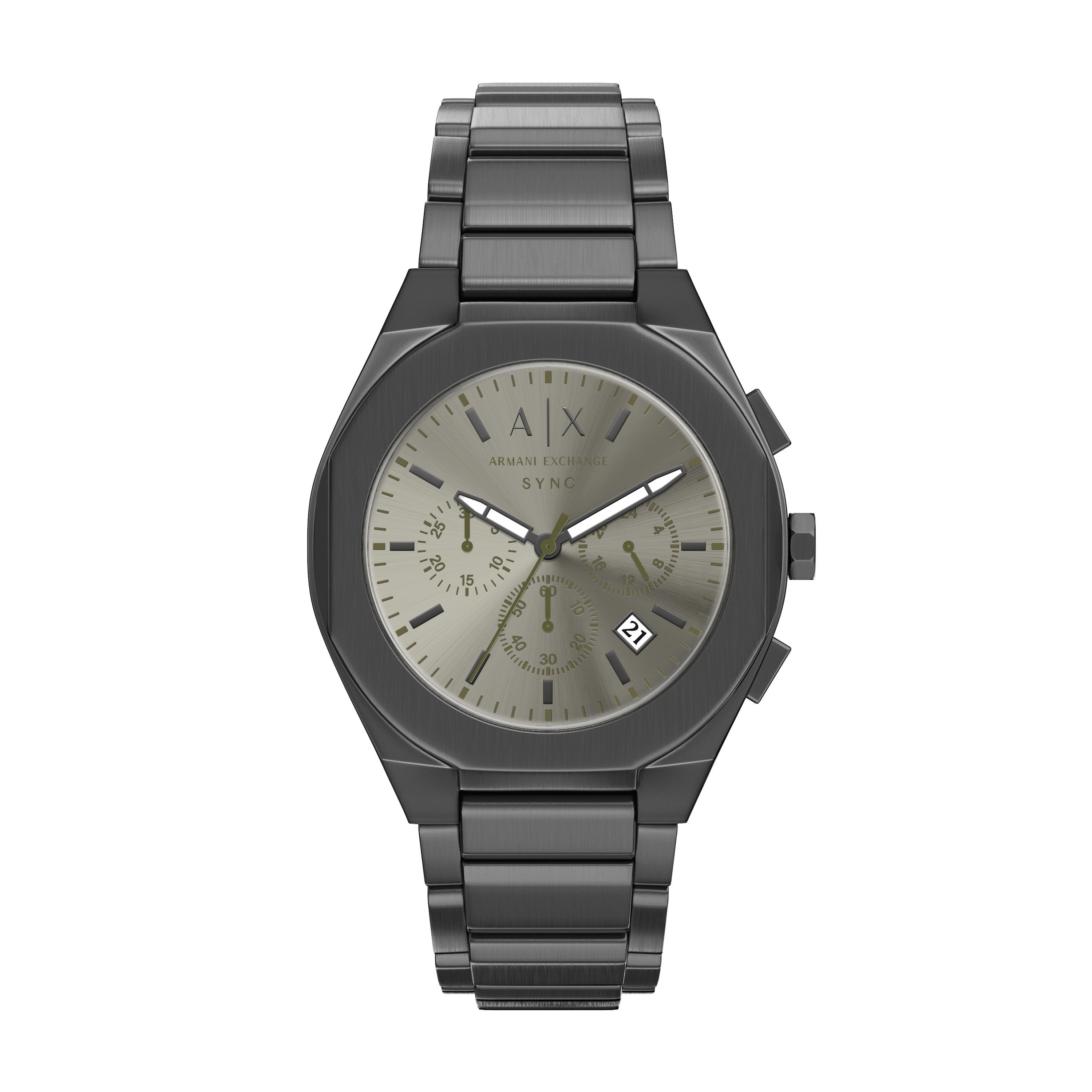 ARMANI EXCHANGE SYNC AX4296, Quarzuhr, Armbanduhr, Herrenuhr, Edelstahlarmband, analog, Tag