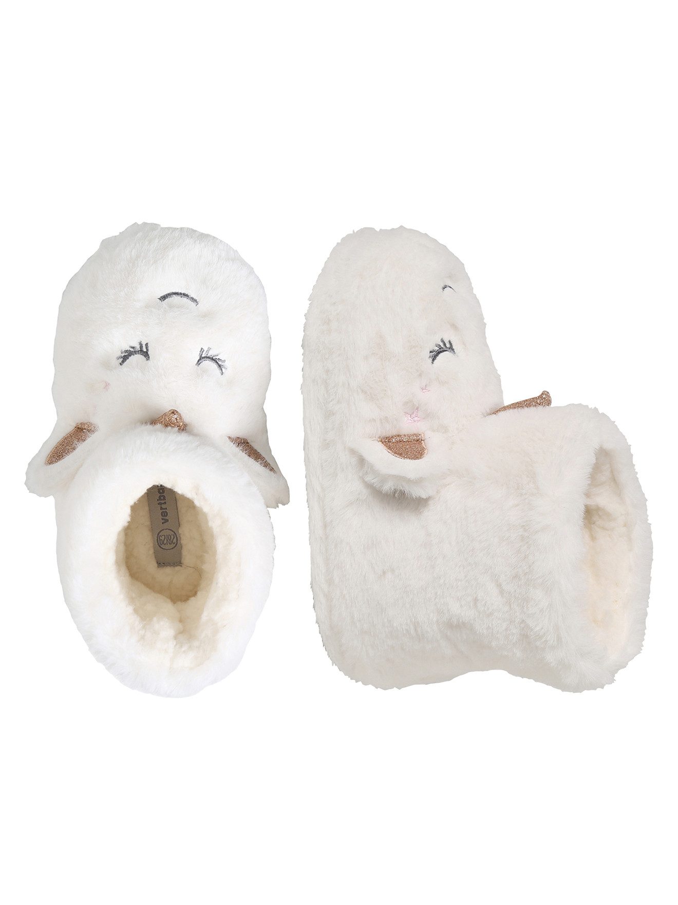 vertbaudet Hohe Mädchen Plüsch-Hausschuhe Bootsschuh