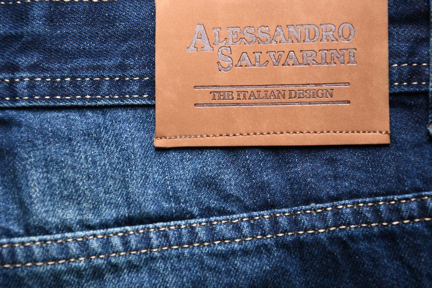Alessandro Salvarini Straight-Jeans A. Salvarini Beppo Designer Herren Jeans Hose Basic Jeanshose Comfort mit geradem Bein