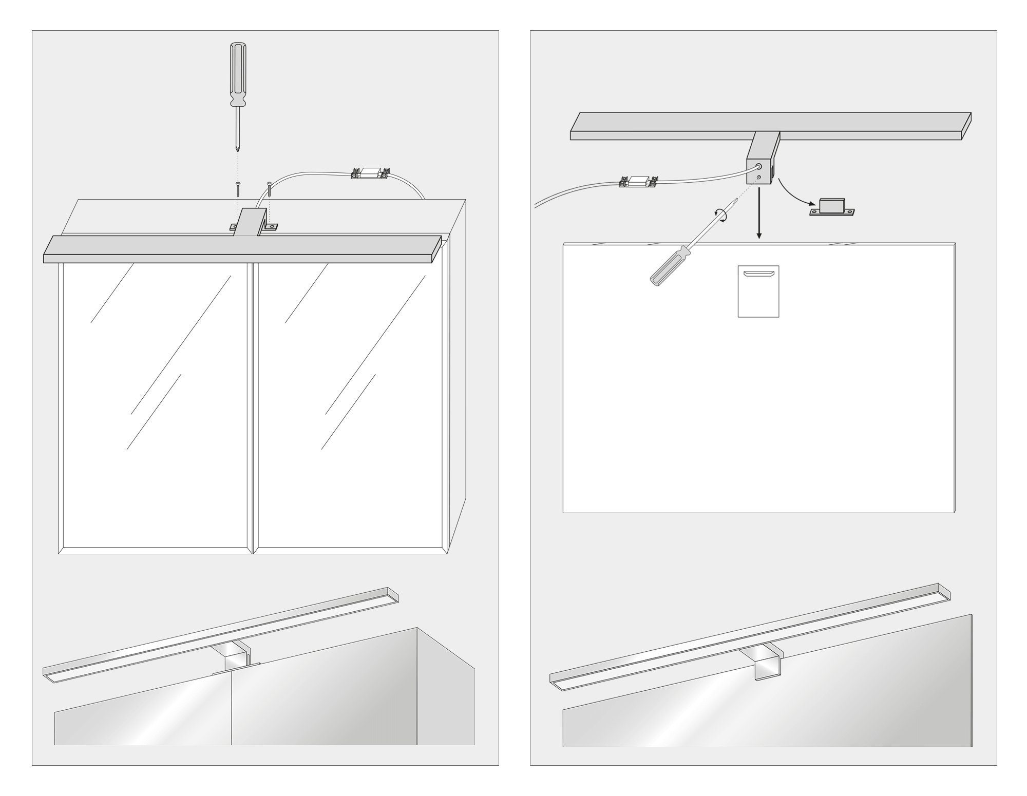 Spiegelleuchte 230V neutralweiß LED 40cm SEBSON - IP44 9W Spiegelleuchte 700lm