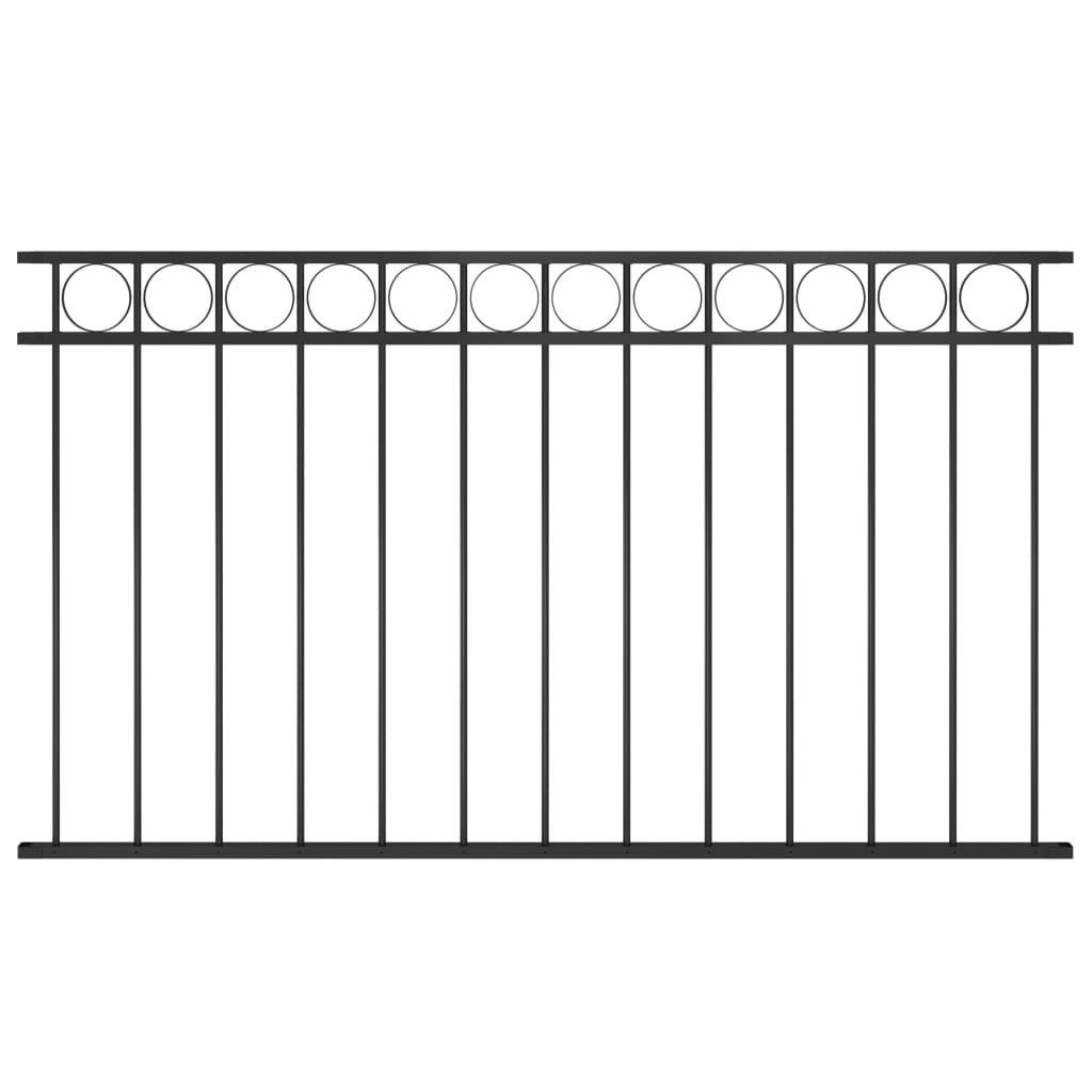 vidaXL Gartenzaun Zaunelement ASSEN Stahl 163x80 cm Schwarz, (1-St)