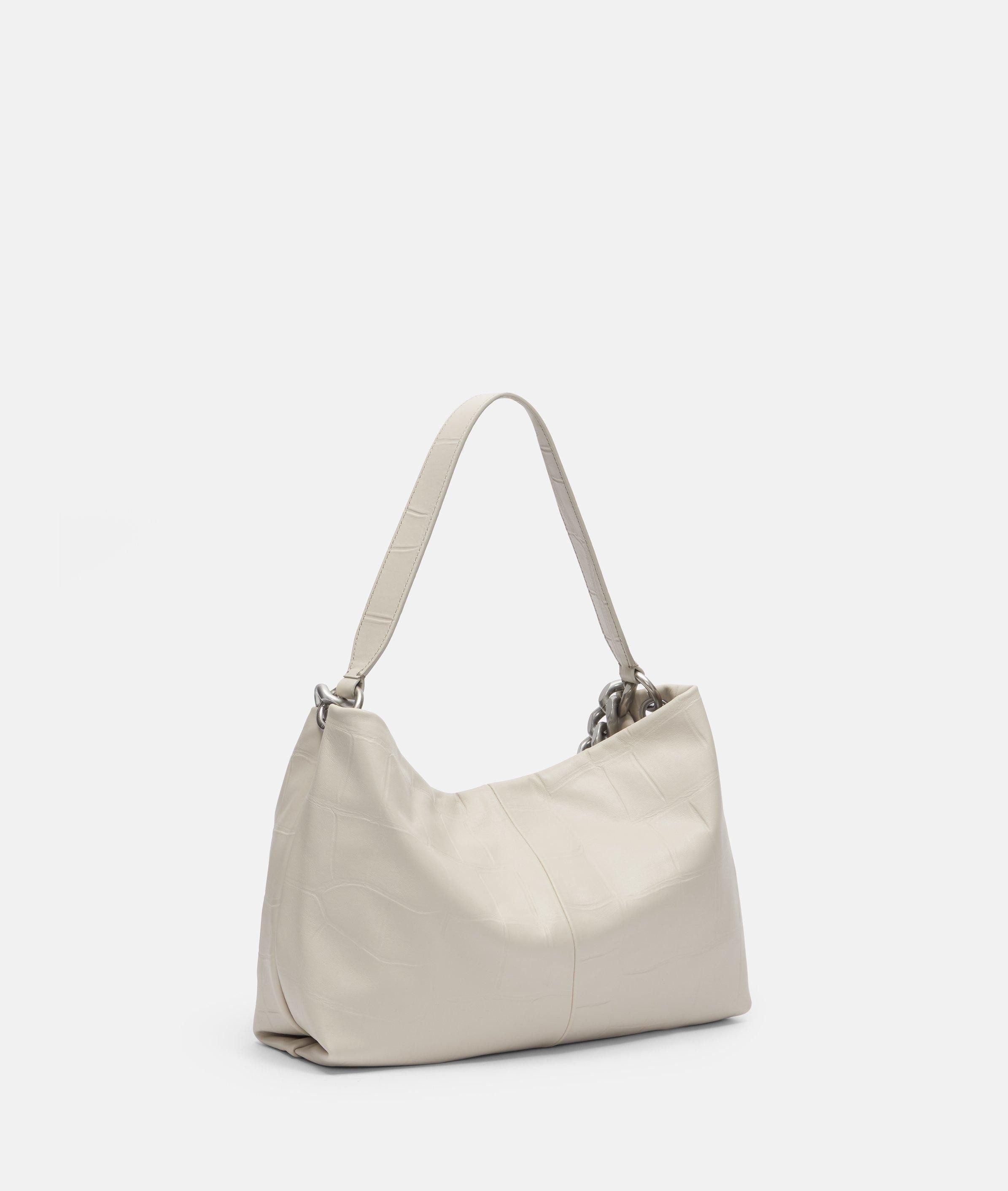 Liebeskind Berlin Schultertasche Kroko Mira Hobo M, Geräumige Hobo-Bag mit Kroko-Prägung