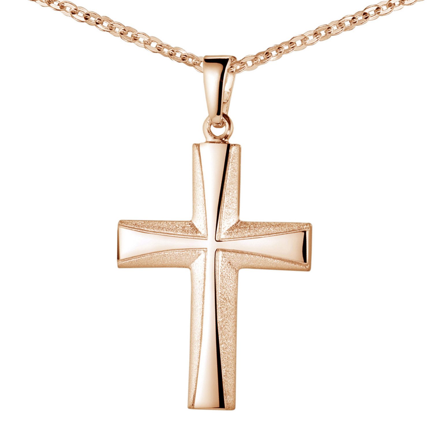 Kreuzanhänger Kreuz Rosegold satiniert KA-22-Rose