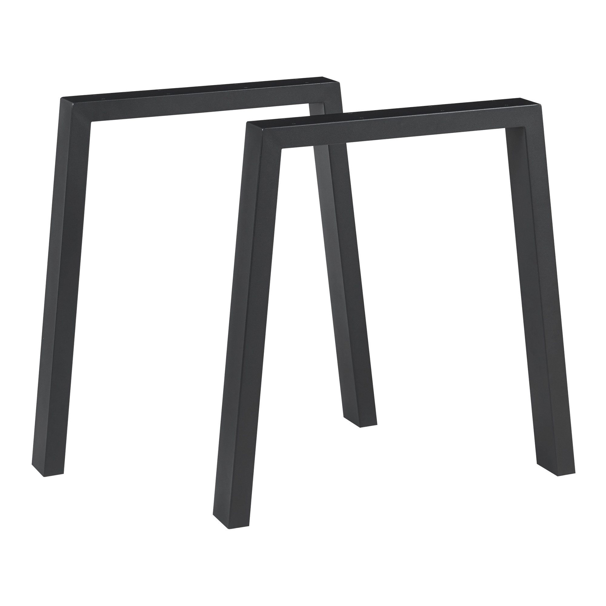 en.casa Tischgestell (2er Set), »Kraftisried« Stahl 72 x 70 cm Schwarz