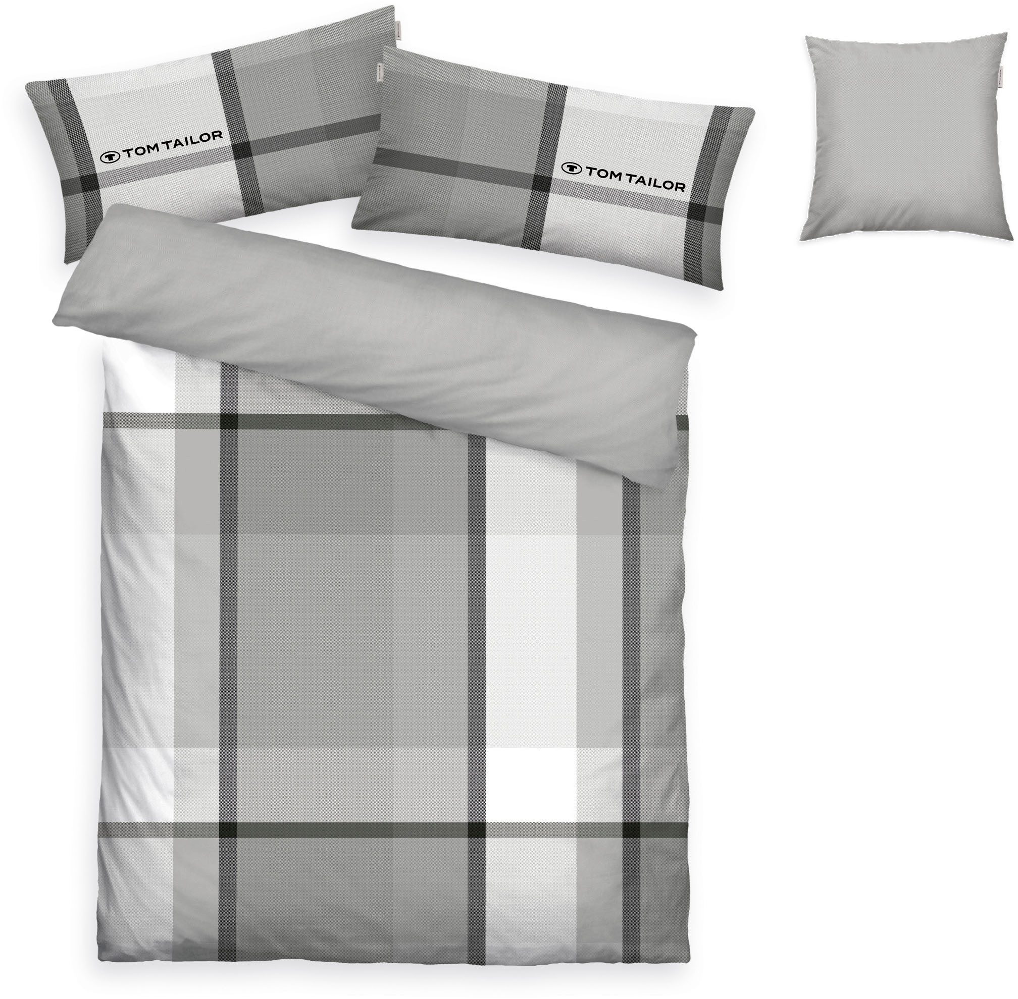 TOM TAILOR HOME Bettwäsche Lenny, Renforcé, 3 teilig, mit GRATIS-Zugabe: Kissenhülle 1tlg., in Biber und Renforcé erhältlich