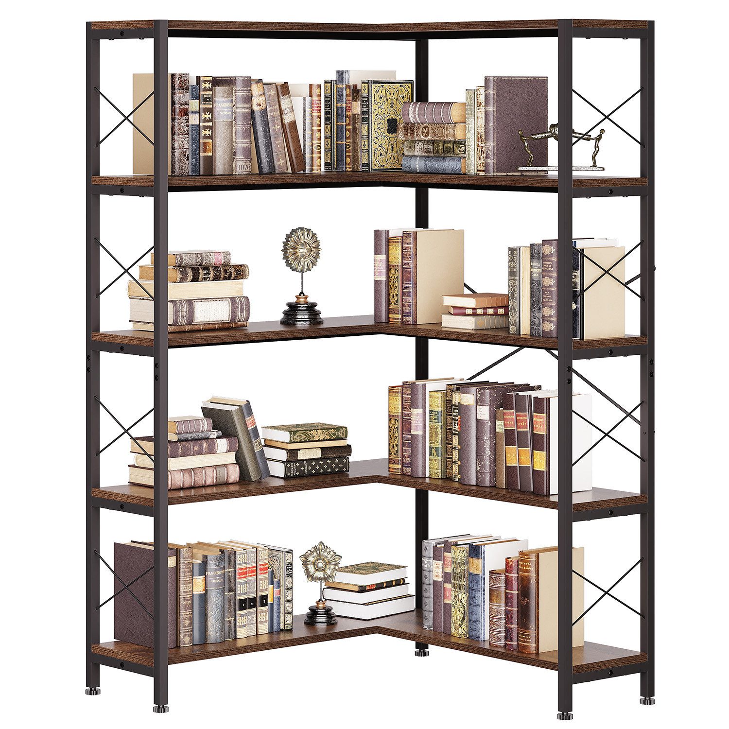 Wildhome Bücherregal 5-Regal Etagere mit Metallrahmen, Offene Lagerung, 1-t günstig online kaufen