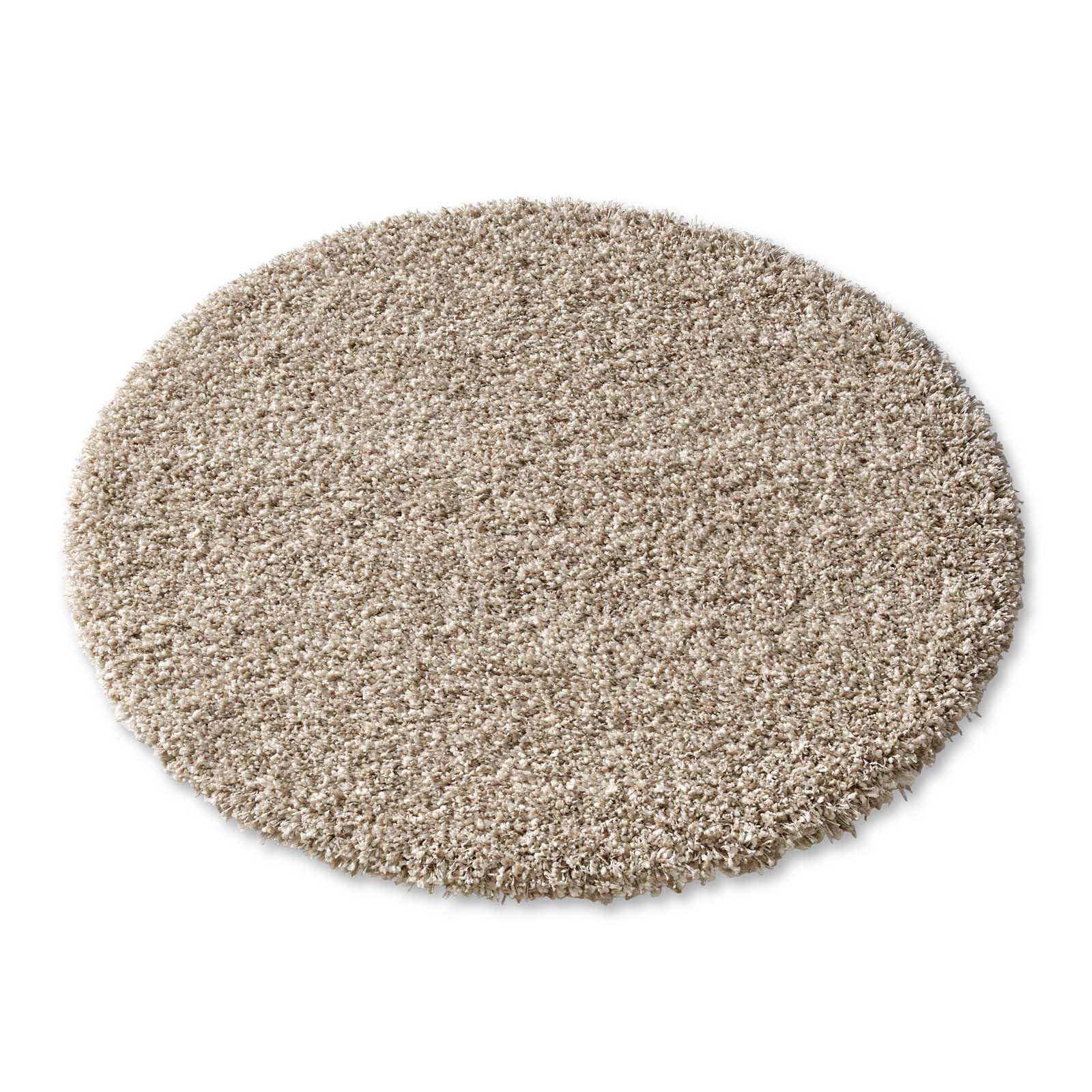 TaraCarpet Langflor-Teppich Ragolle Twilight, rund, Höhe: 60 mm, Shaggy Hochflorteppich weiß beige Wohnzimmer Schlafzimmer 120 rund