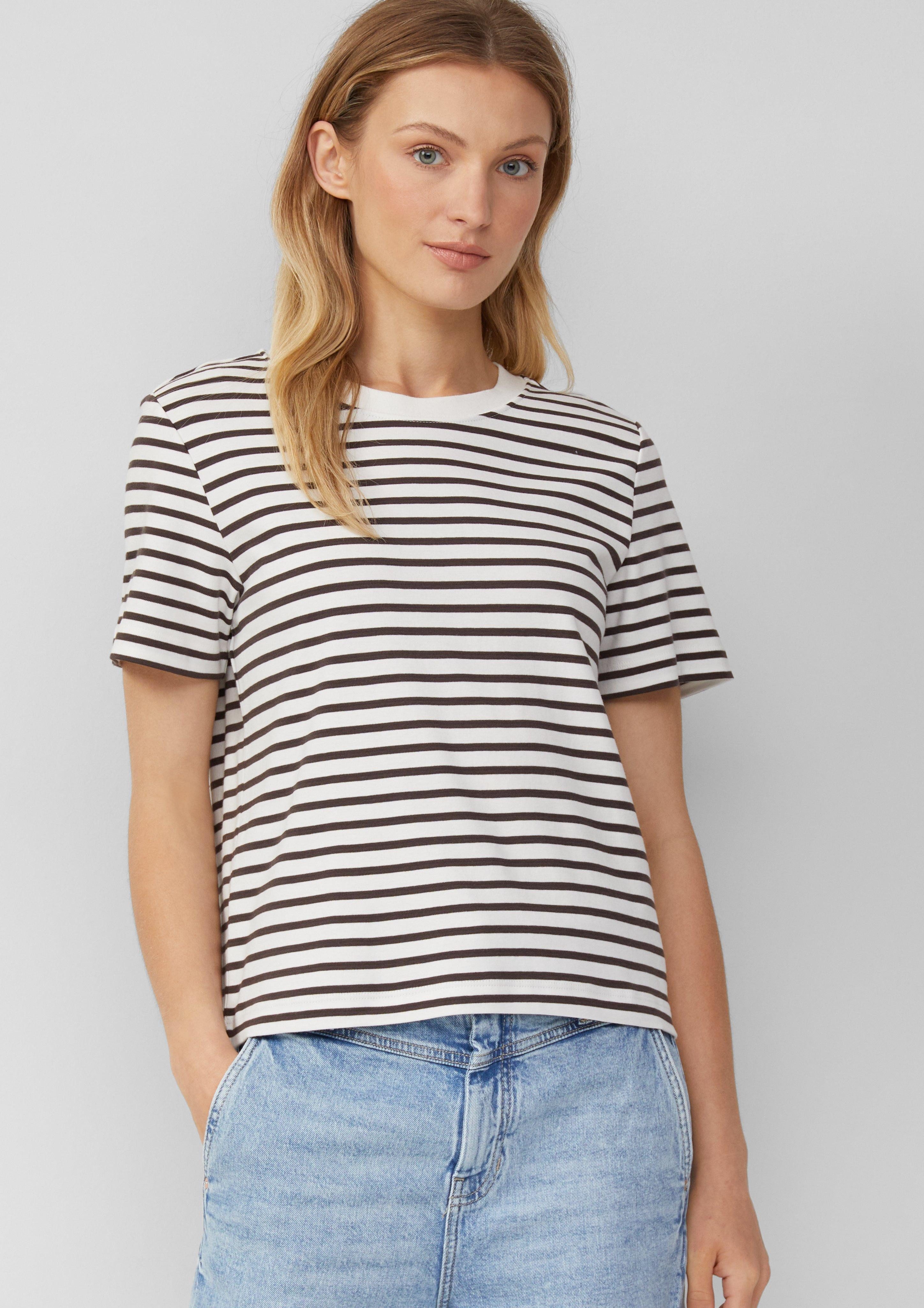 s.Oliver T-Shirt mit Streifen Muster günstig online kaufen