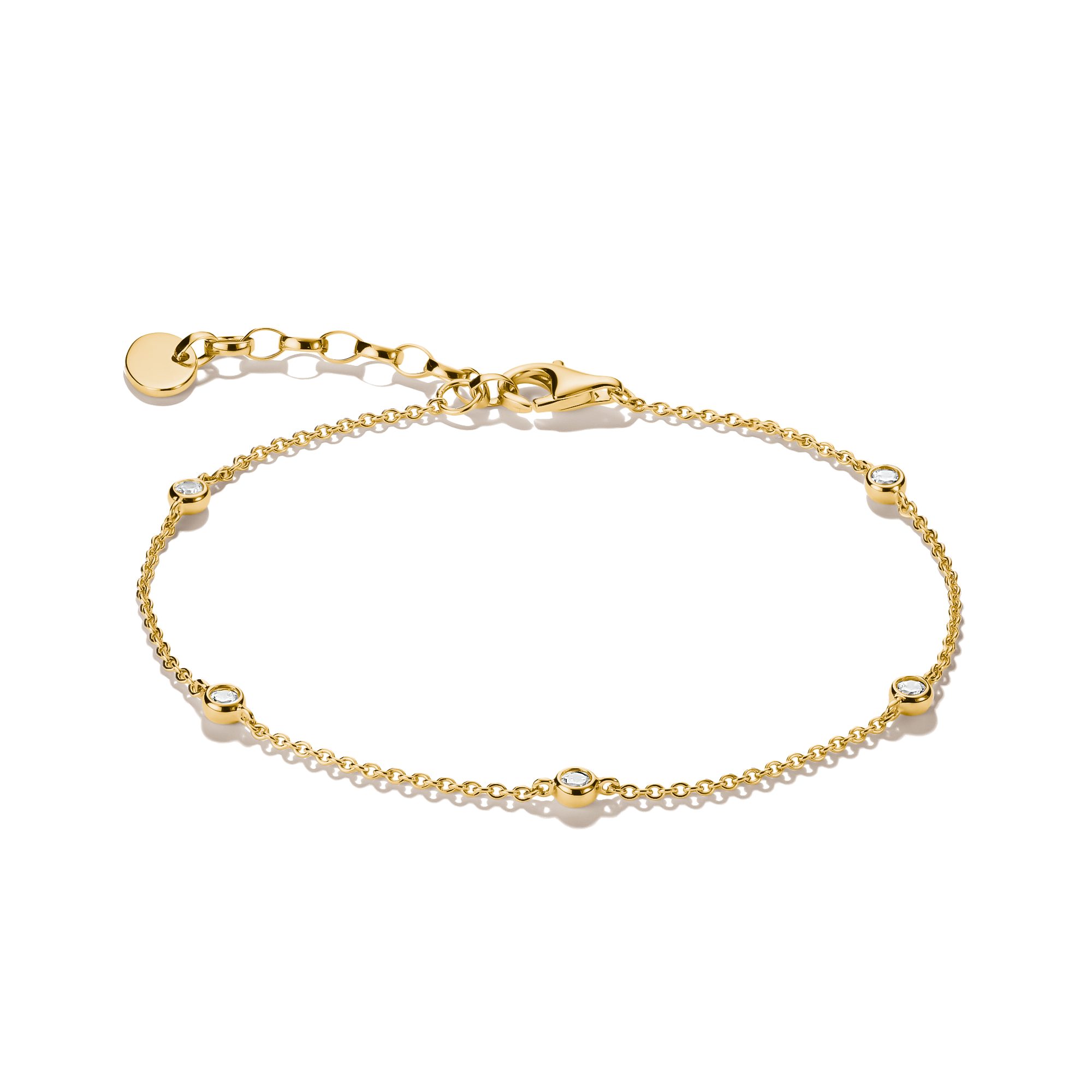 THOMAS SABO Armband Armband gelbgoldfarben mit Perlen, mit Zirkonia (synth)