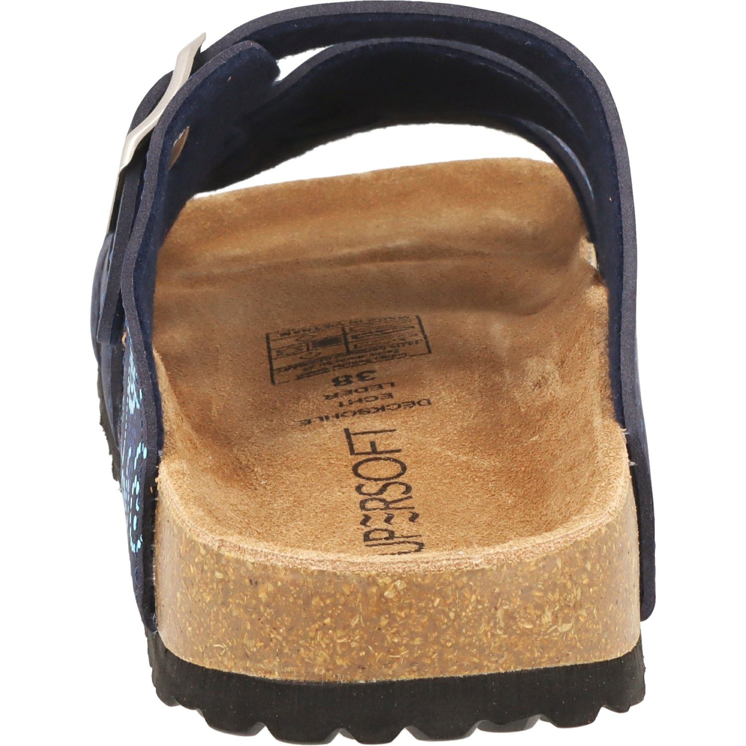 Navy Damen Hausschuhe Schuhe Pantolette Sandale 274-147 SUPERSOFT Lederfußbett