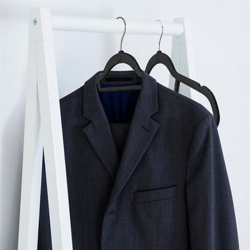 Intirilife Kleiderbügel, (Platzsparende Kleiderbügel 20x SAMT SCHWARZ, 20-tlg), Garderobenbügel Wäschebügel Anzugbügel Krawattenhalter