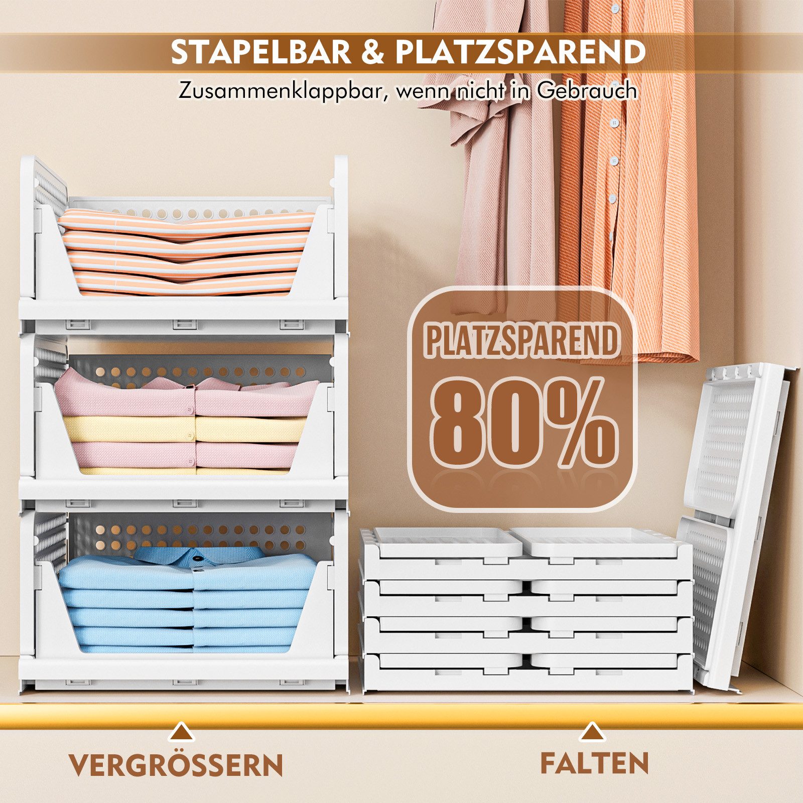 POPOLIC Aufbewahrungskorb Kleiderkorb im Schubladen-Stil, mehrschichtiges günstig online kaufen