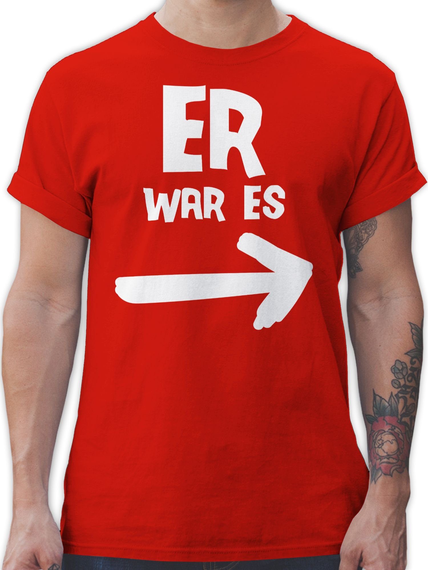 Shirtracer TShirt »Er war es Sprüche Statement mit Spruch Herren