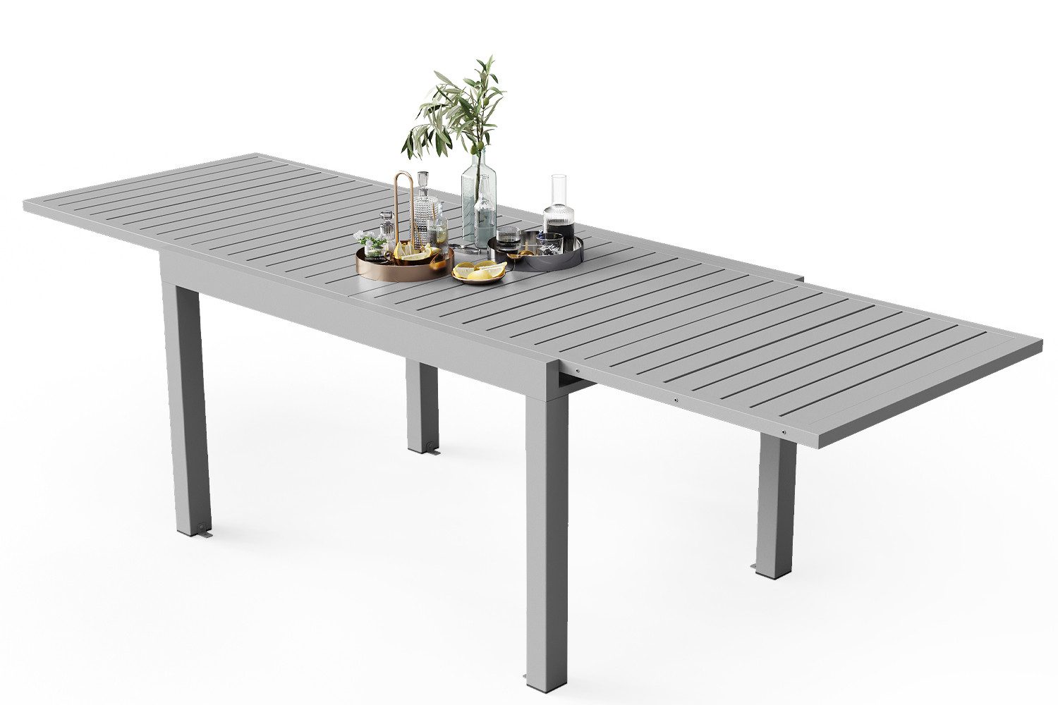 HOMALL Gartentisch Gartentisch Aluminium Ausziehtisch 80/160 günstig online kaufen